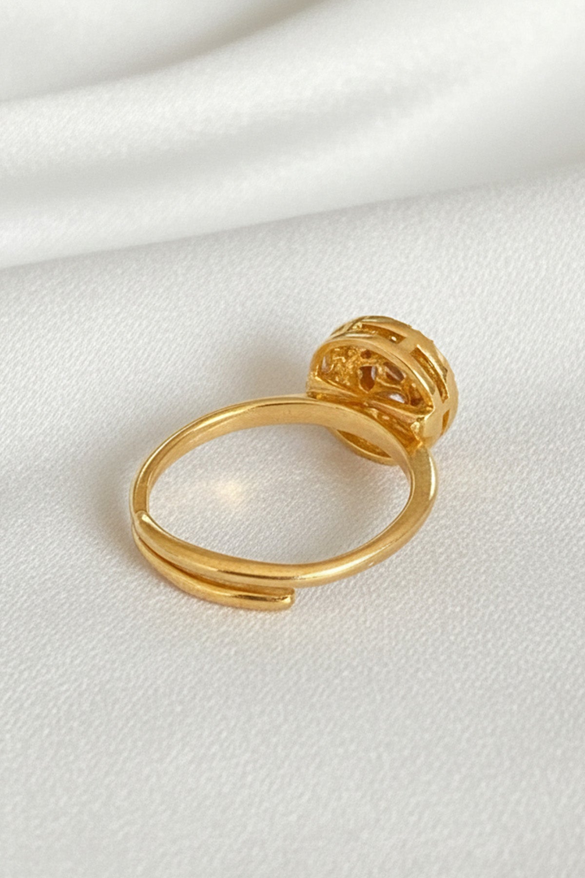 Yellow Silver Moissanite Ring