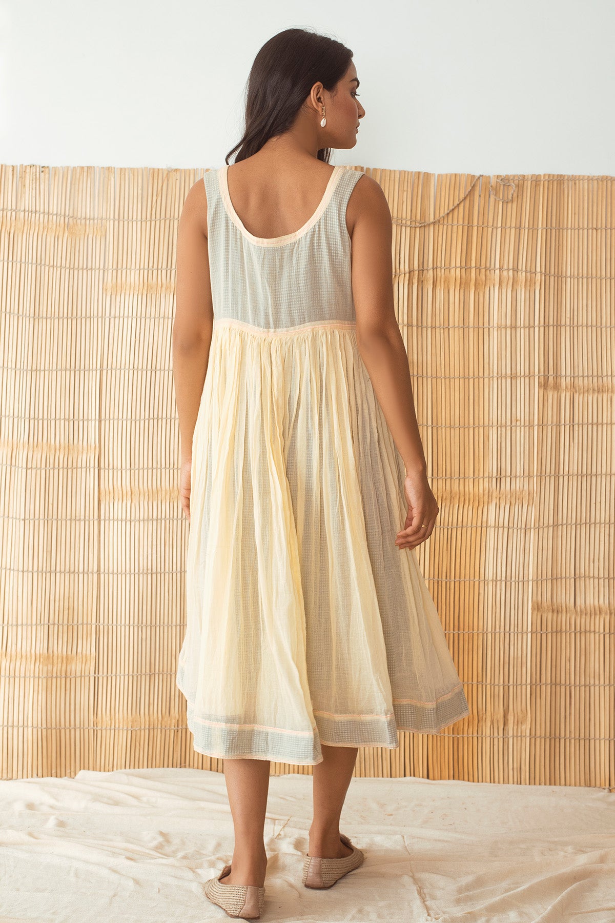 Yellow Sleeveless Midi Dress