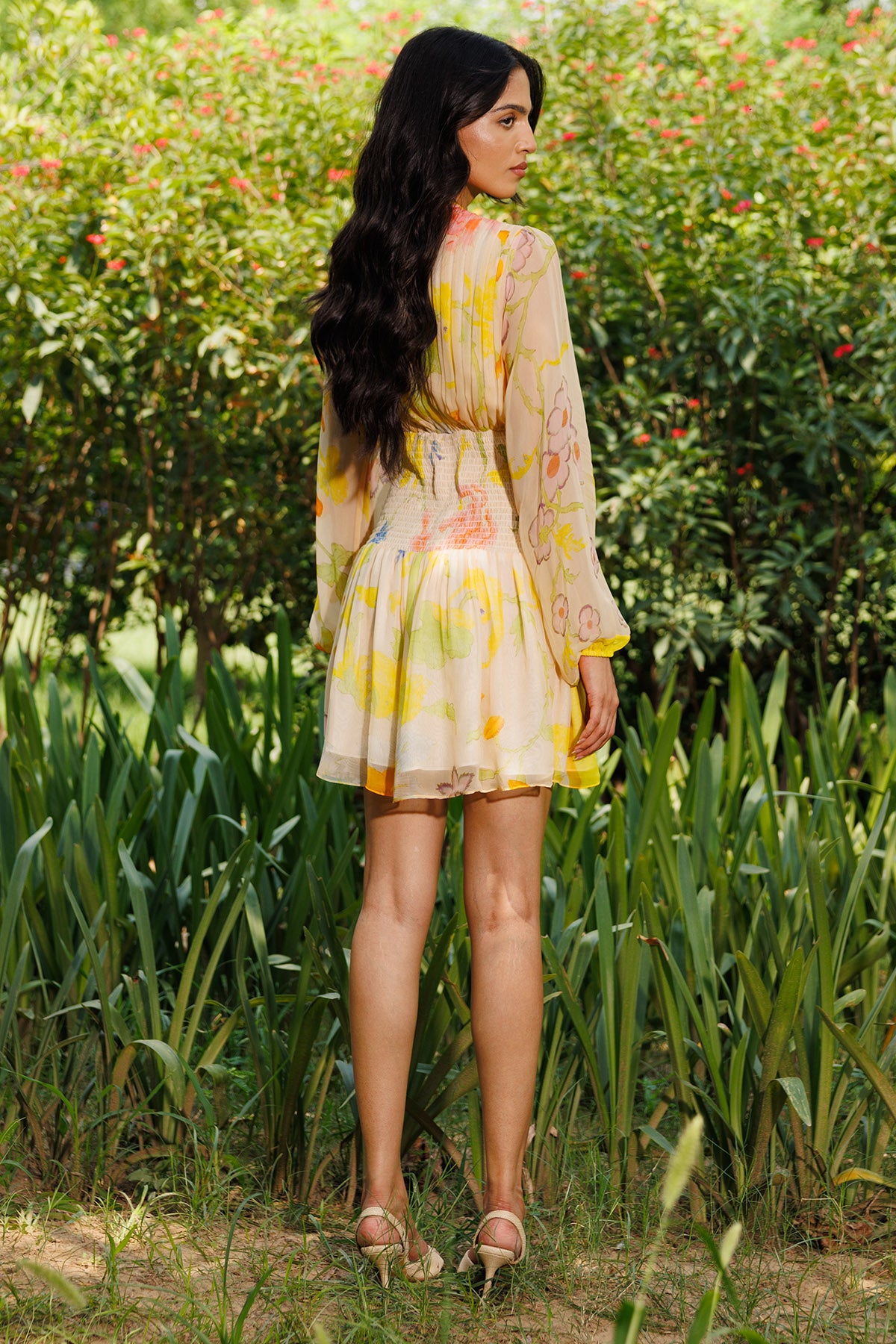 Yellow Soft Floral Print Dress