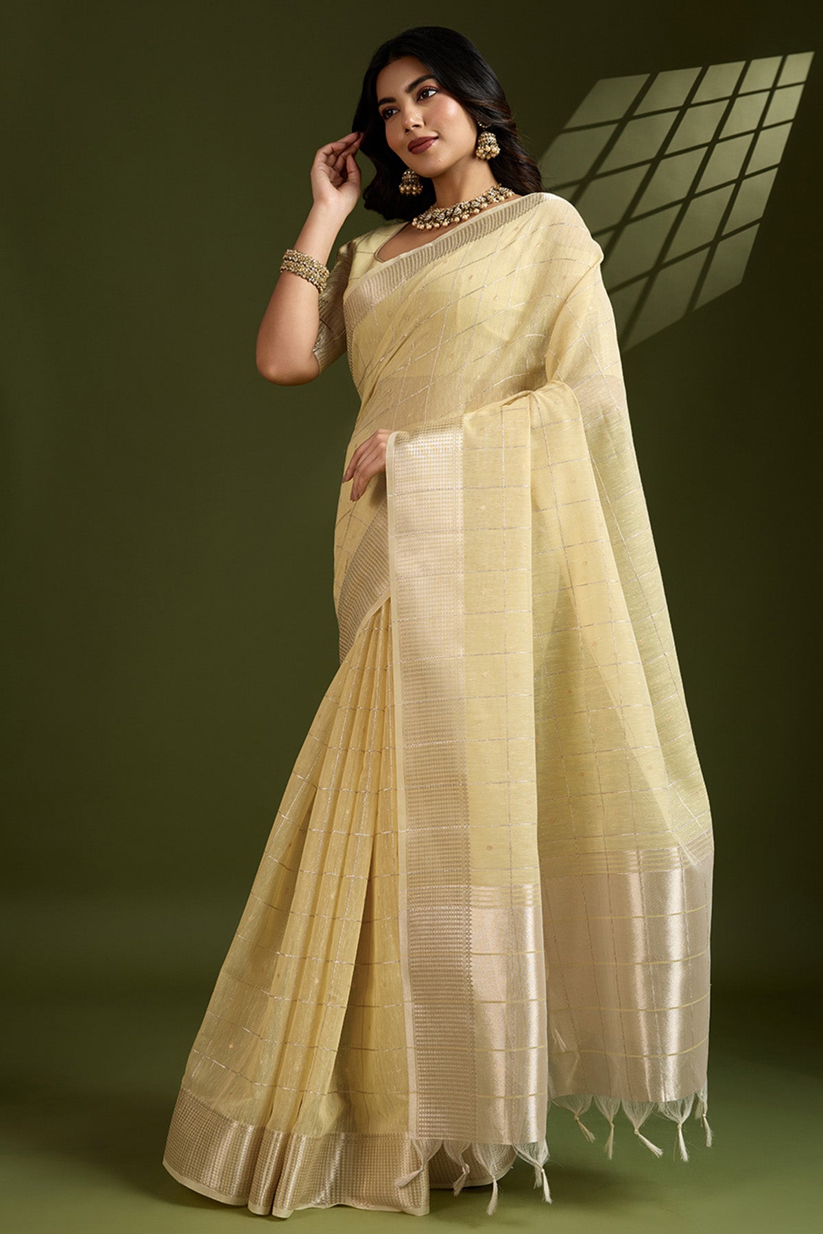 Yellow Soft Silk Saree & Blouse