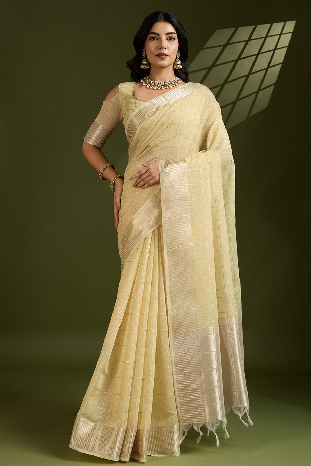 Yellow Soft Silk Saree & Blouse