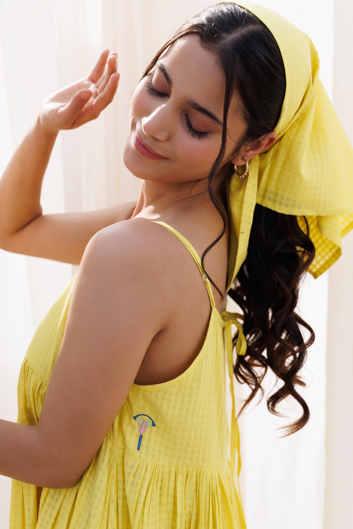 Yellow Spaghetti Flared Dress