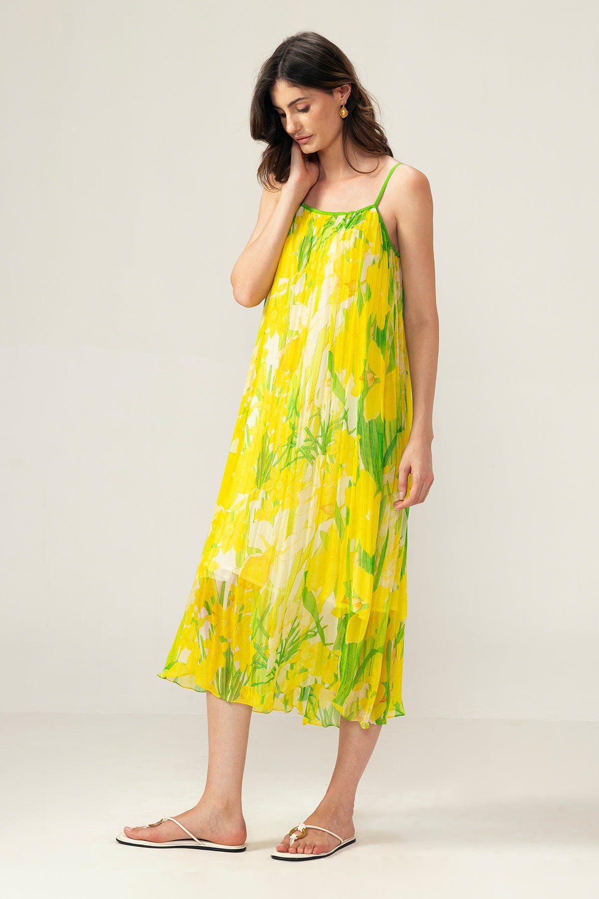 Yellow Spaghetti Straps Dress