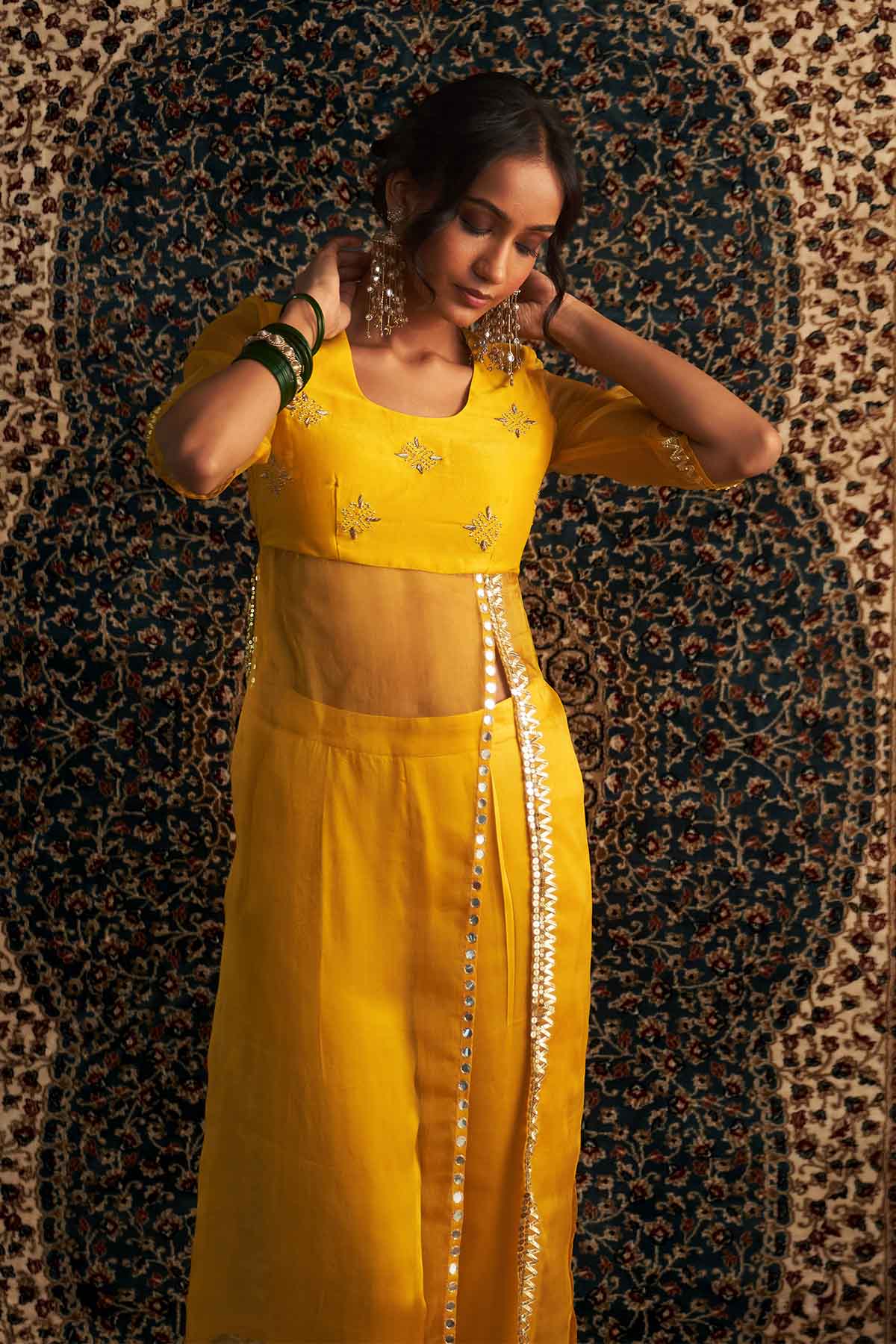 Yellow Straight Kurta & Pants