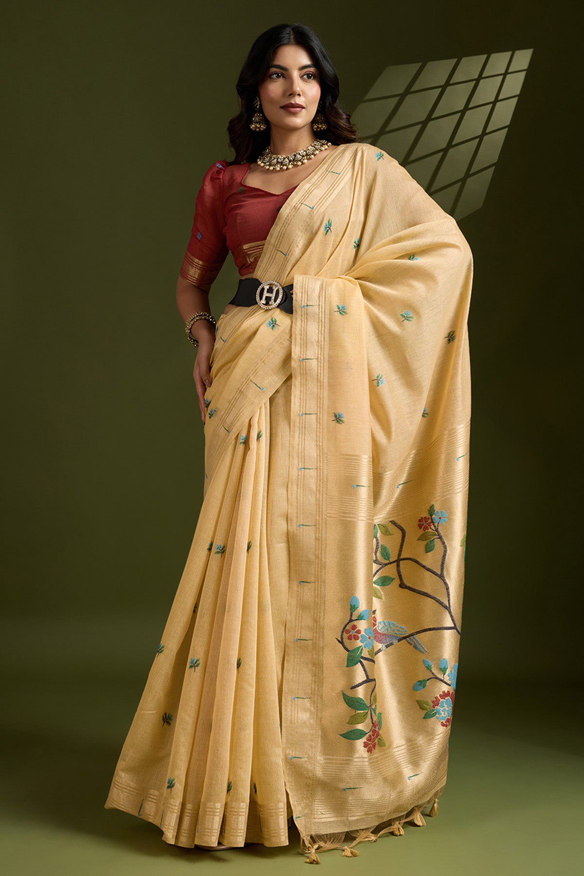 Yellow Thread Paithani Saree