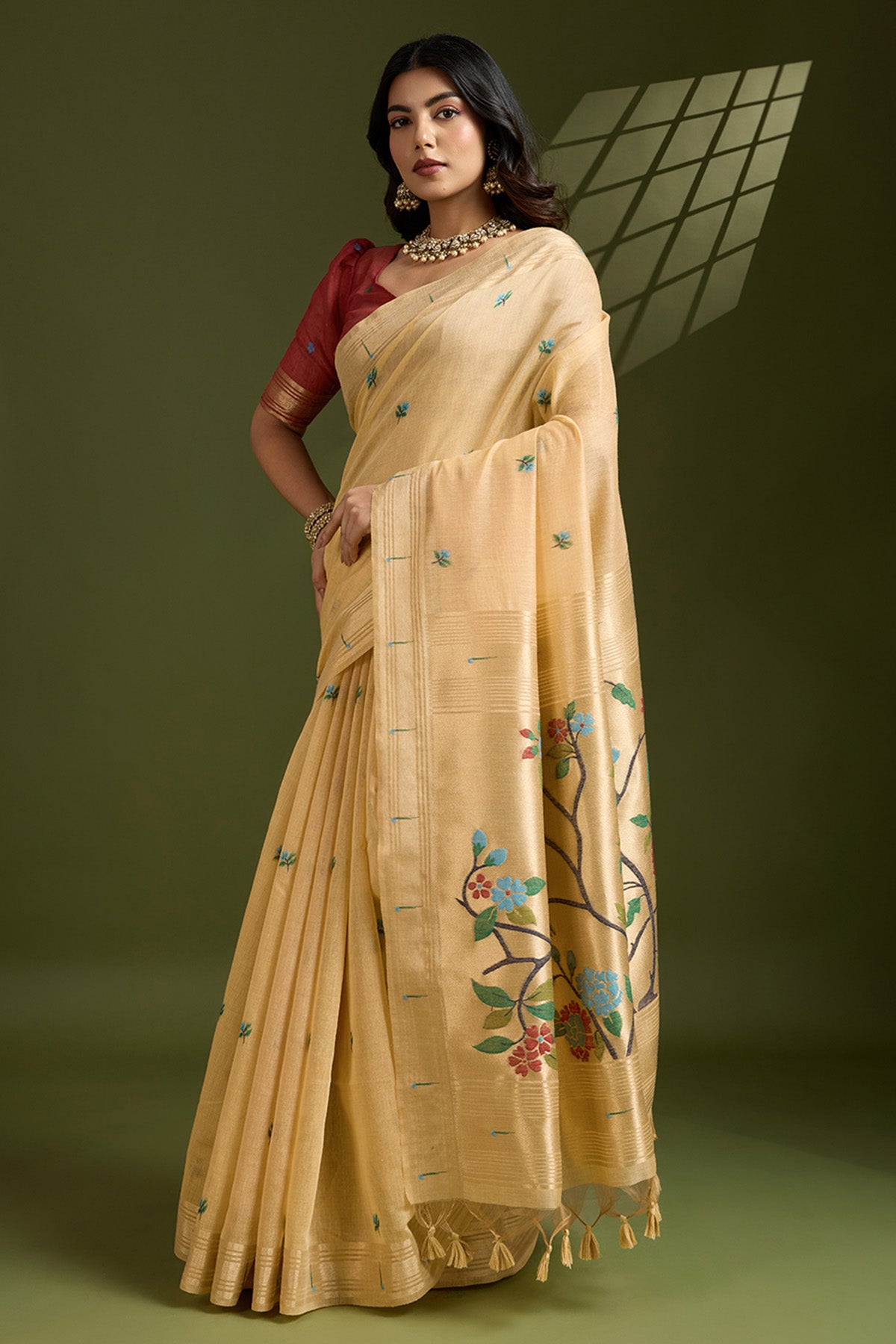 Yellow Thread Paithani Saree