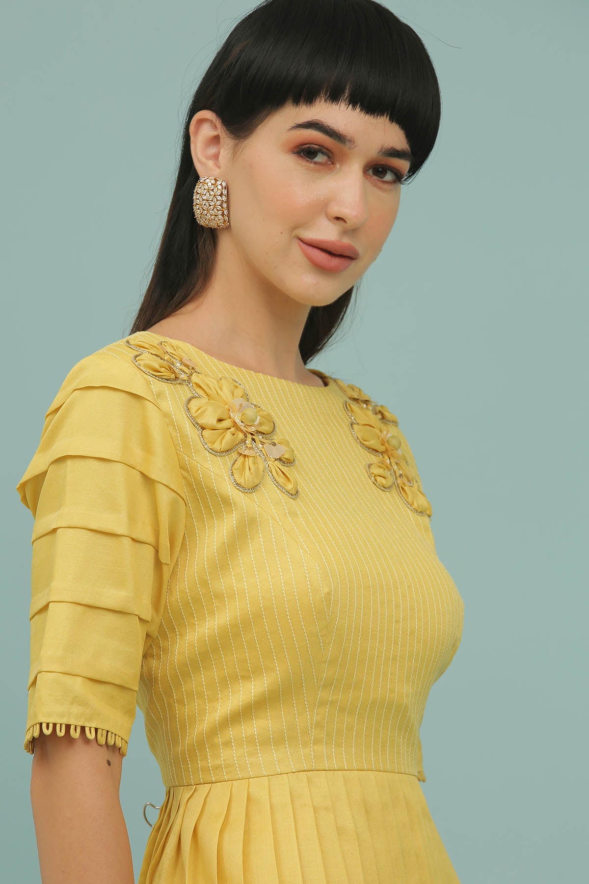 Yellow Thread Work Co-ord Set