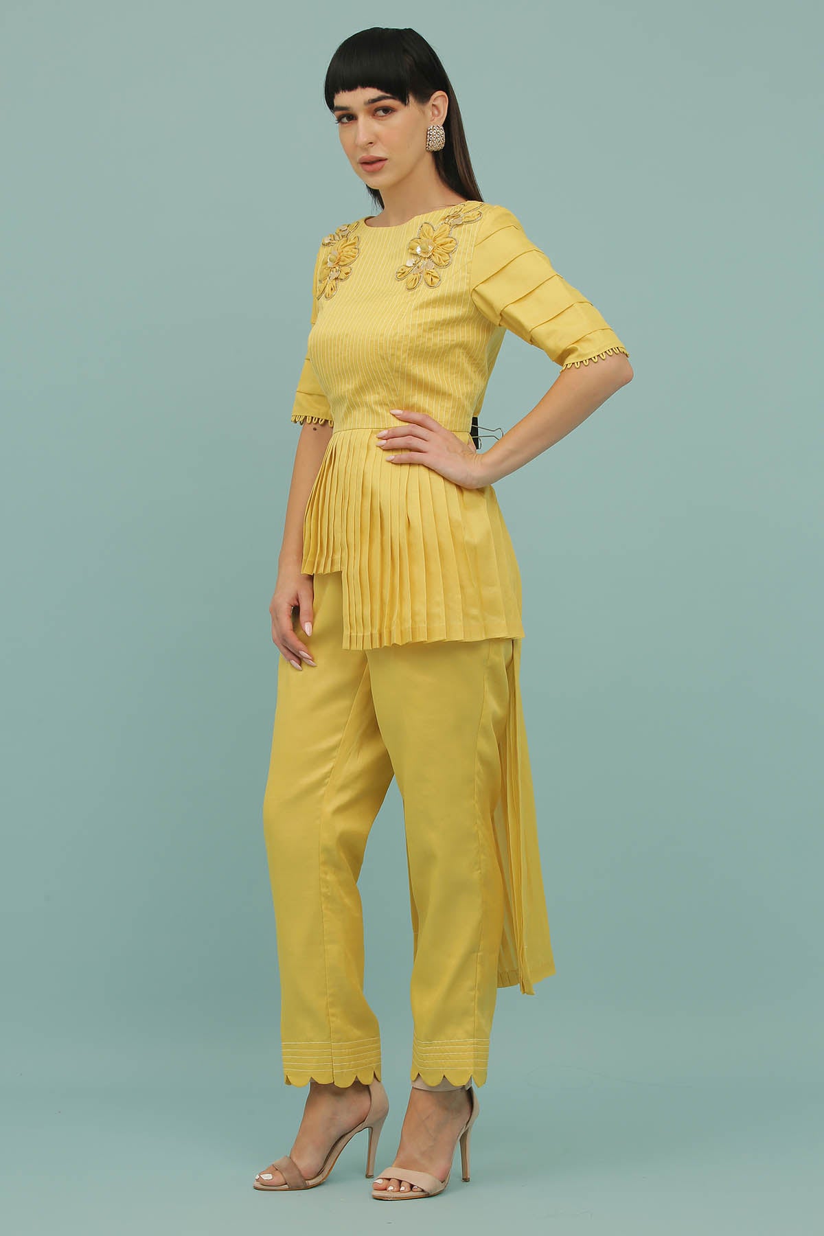 Yellow Thread Work Co-ord Set
