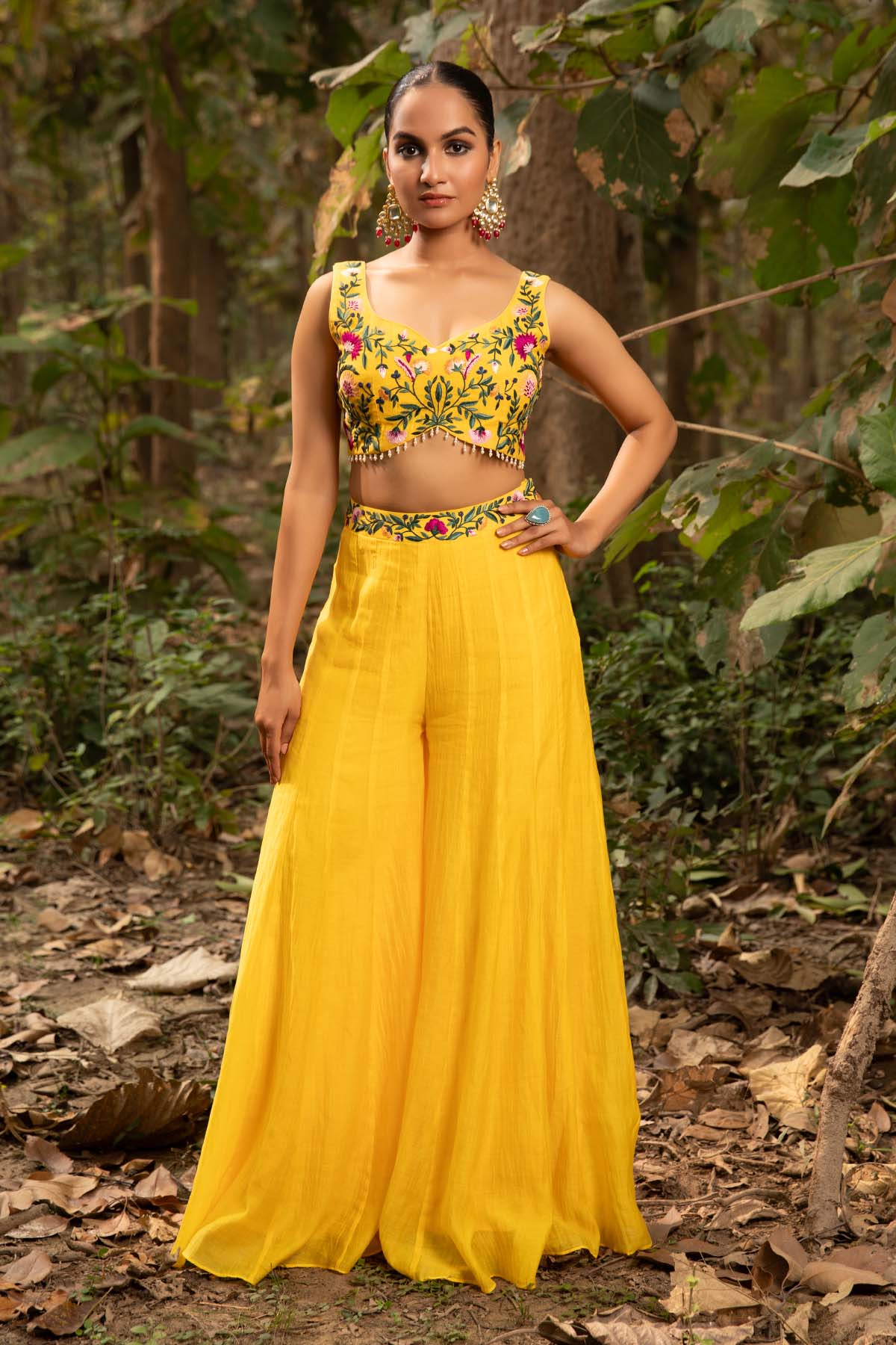 Yellow Thread Work Jacket Set