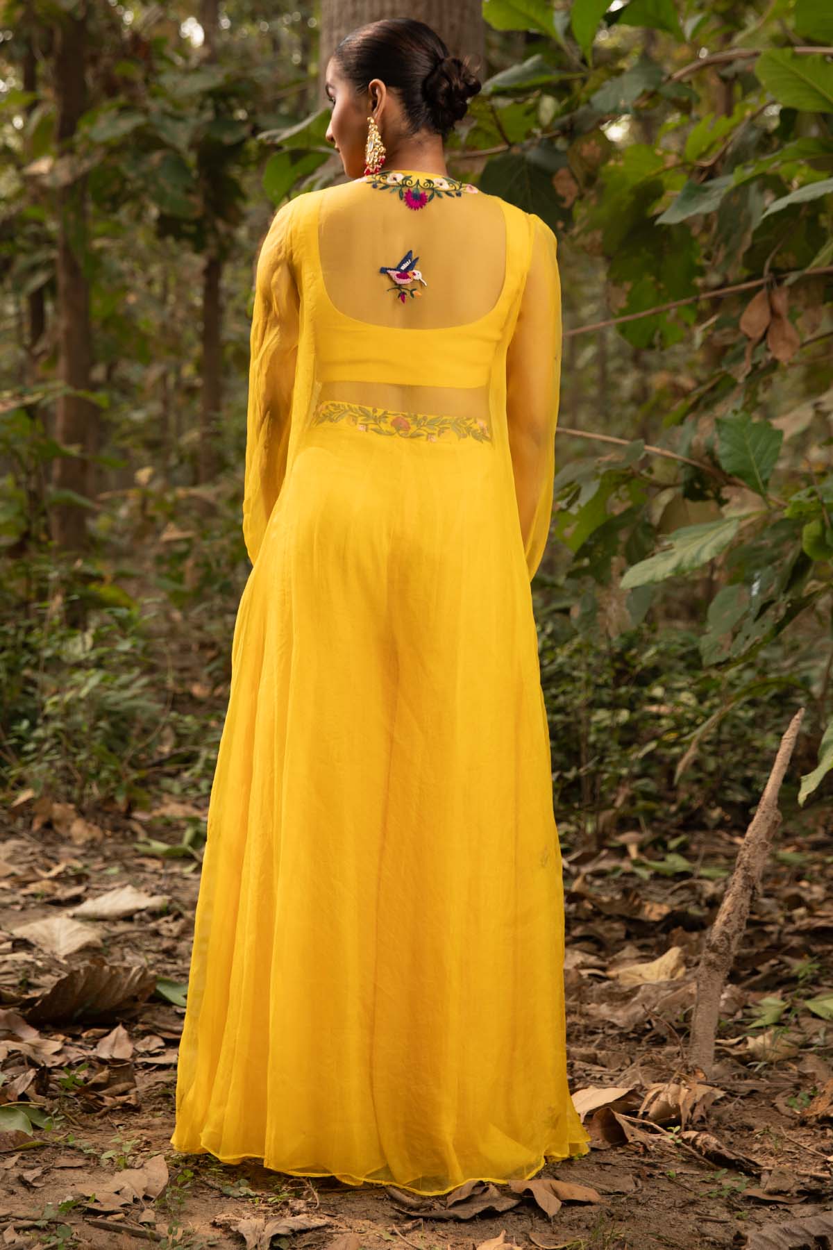 Yellow Thread Work Jacket Set