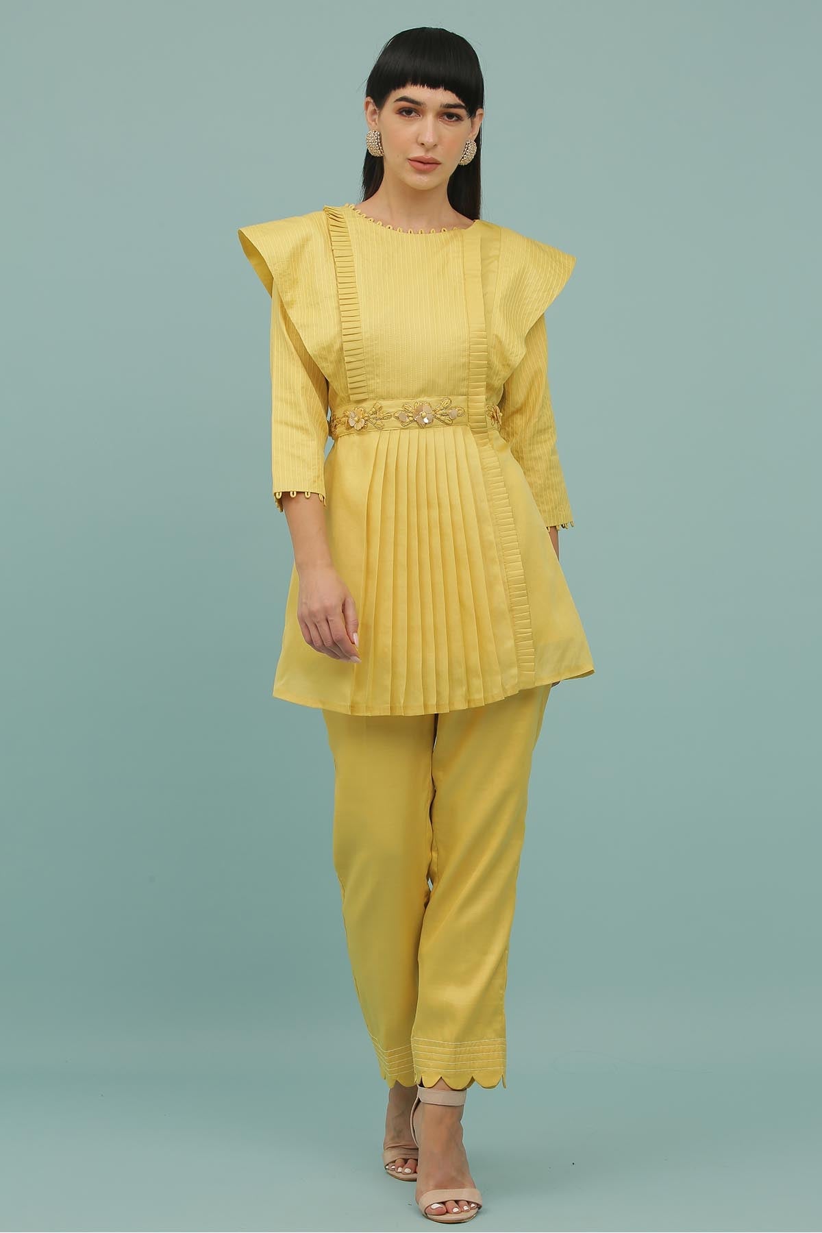 Buy Yellow Thread Work Top & Pants by Sejal Kamdar for women online at ScrollnShops