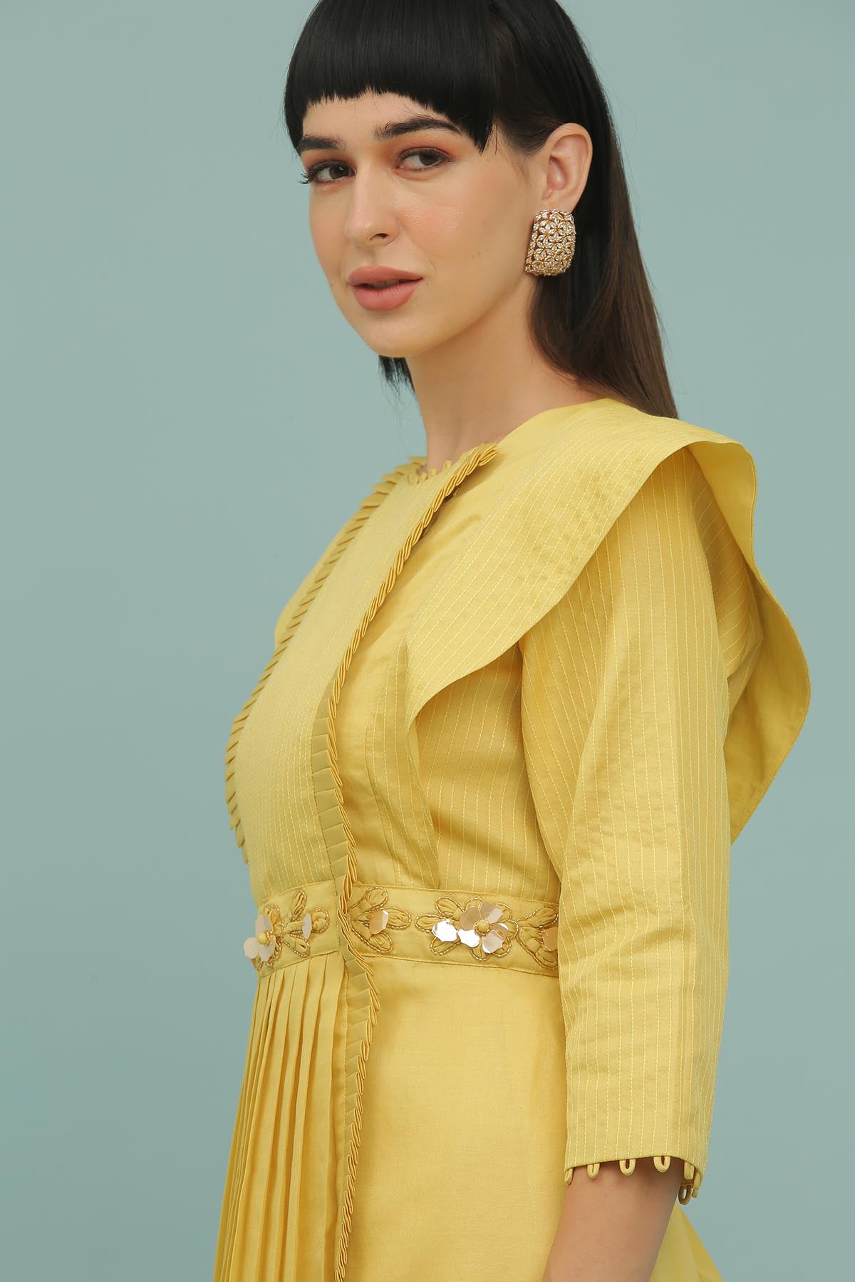 Yellow Thread Work Top & Pants