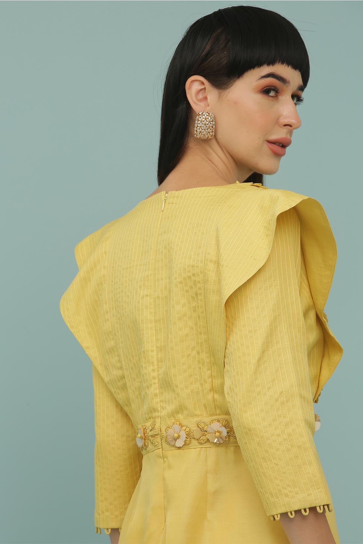 Yellow Thread Work Top & Pants