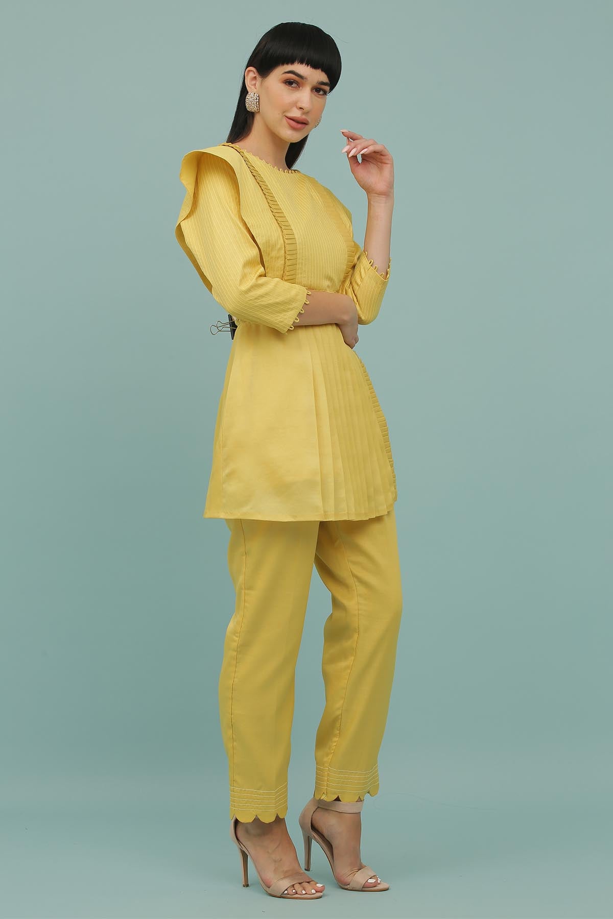 Yellow Thread Work Top & Pants