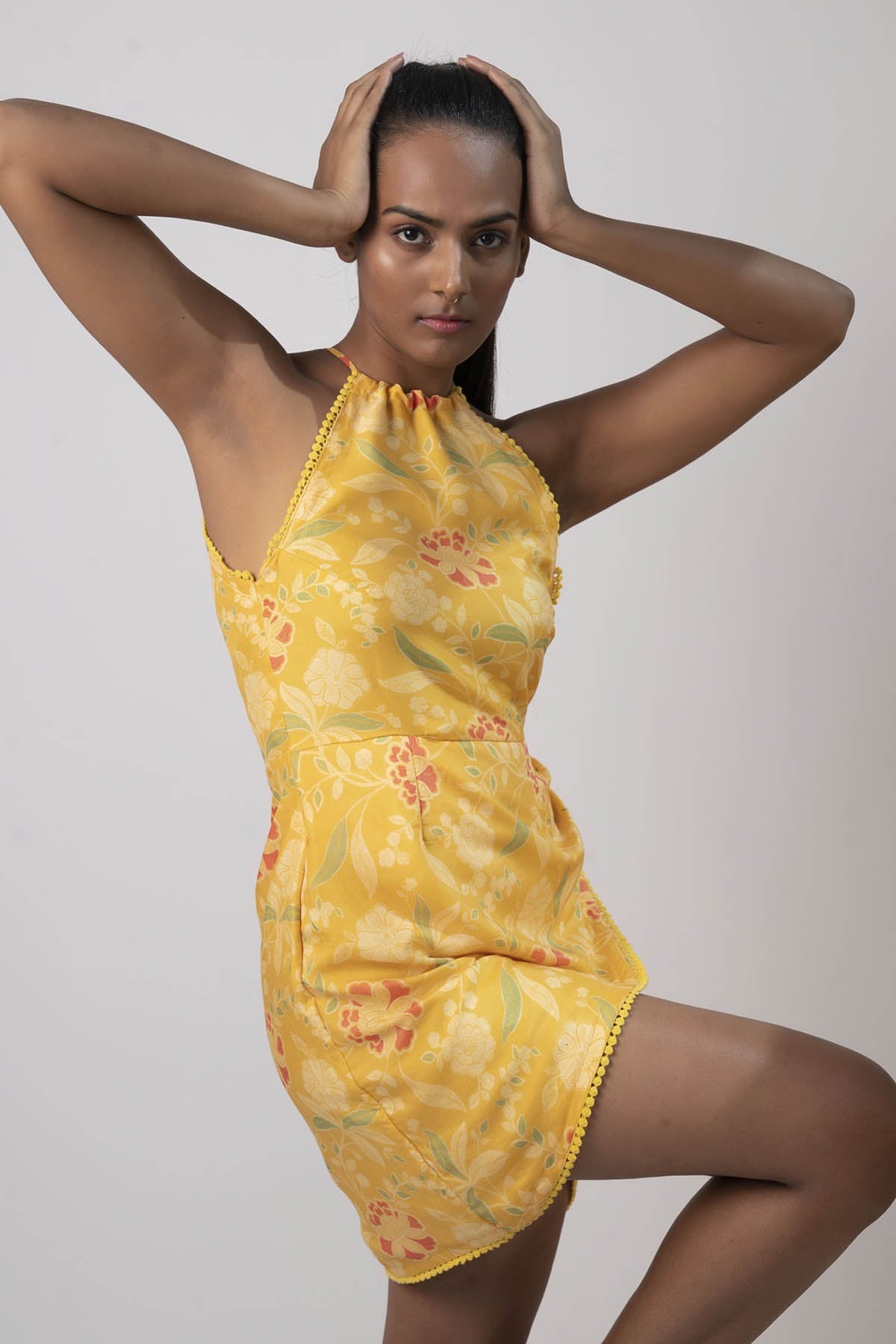 Buy House of Varada Yellow Tulip Cut Dress For Women online Buy House of Varada Yellow Tulip Cut Dress For Women online