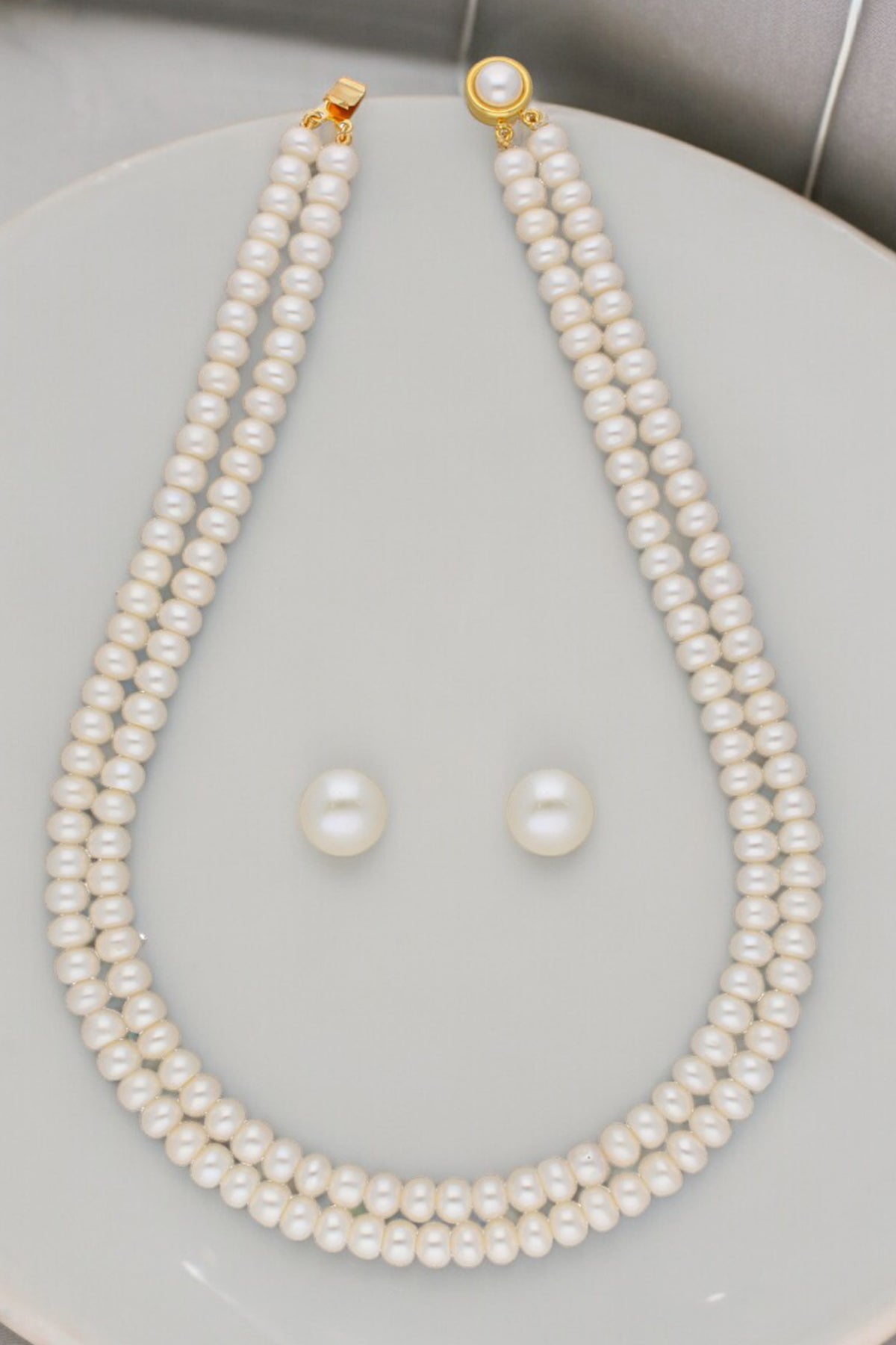 Buy Yellow Two Line Jewellery Set for women by J Pearls online available at scrollnshops