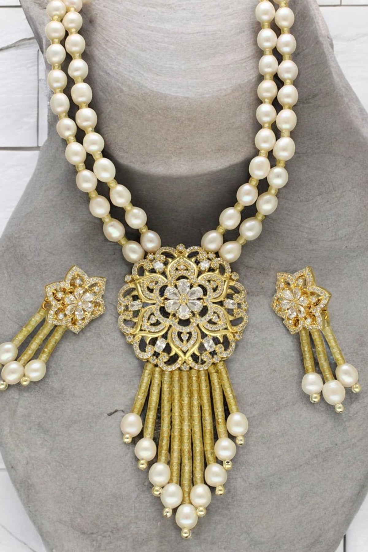 Yellow White Cubic Jewellery