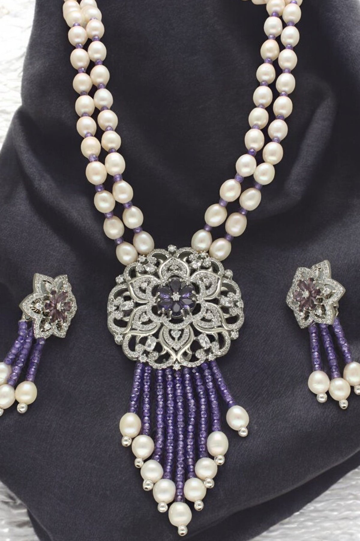 Yellow White Pearls Jewellery