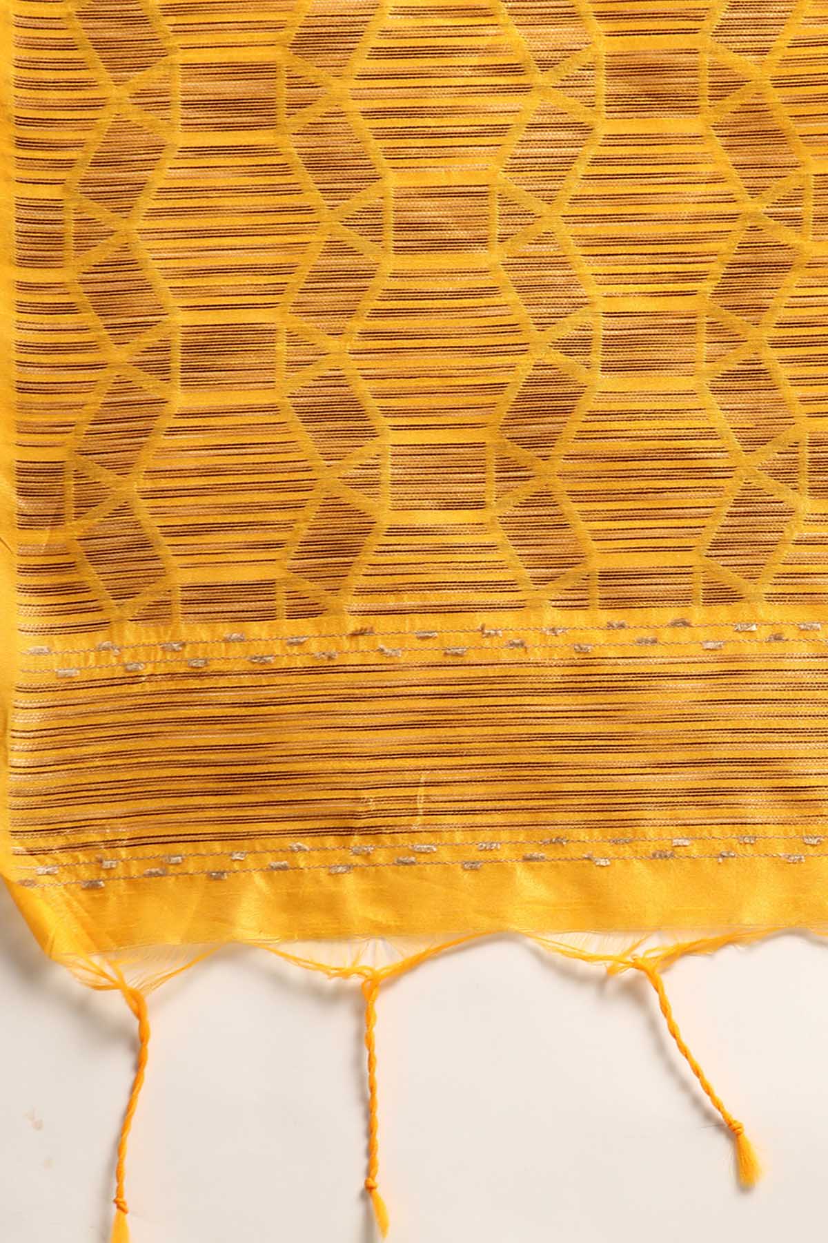 Yellow Woven Butti Work Saree