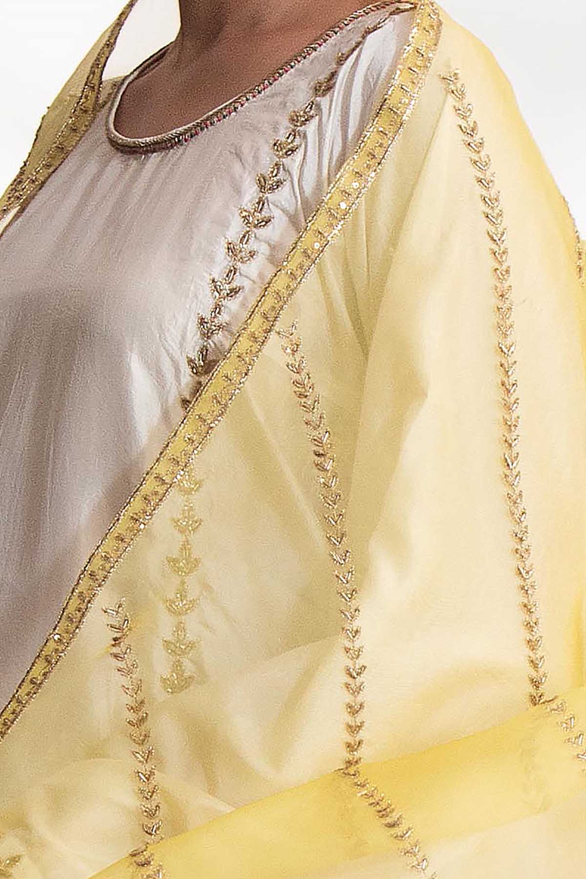 Yellow Zardozi Work Dupatta