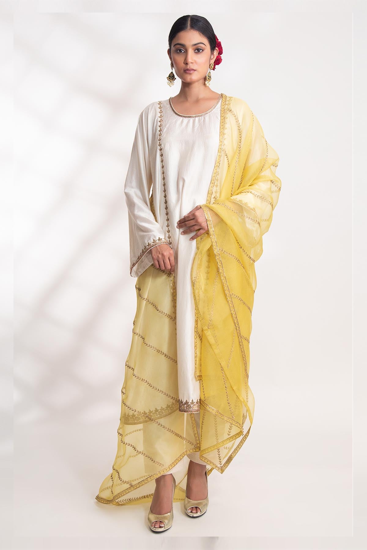Yellow Zardozi Work Dupatta
