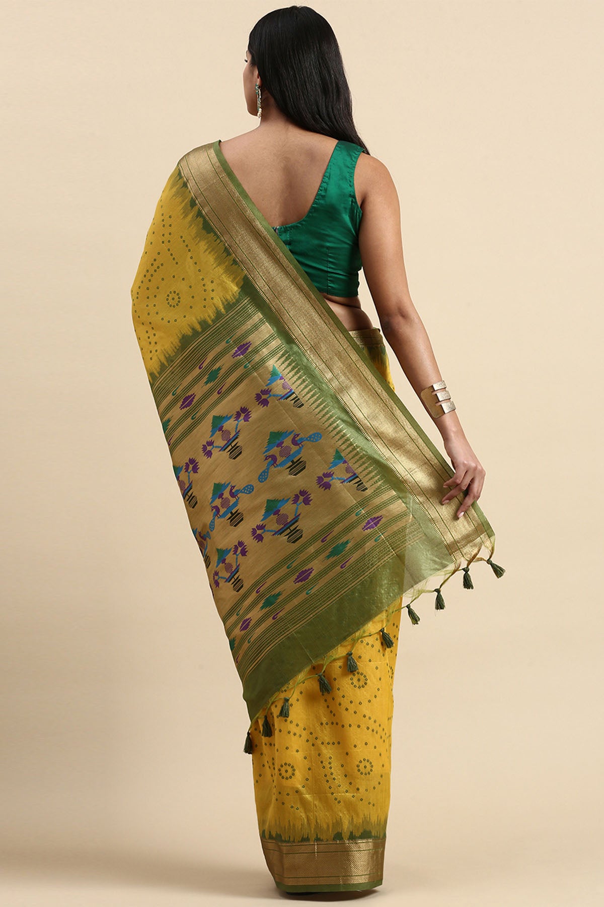 Yellow Zari Woven Design Saree