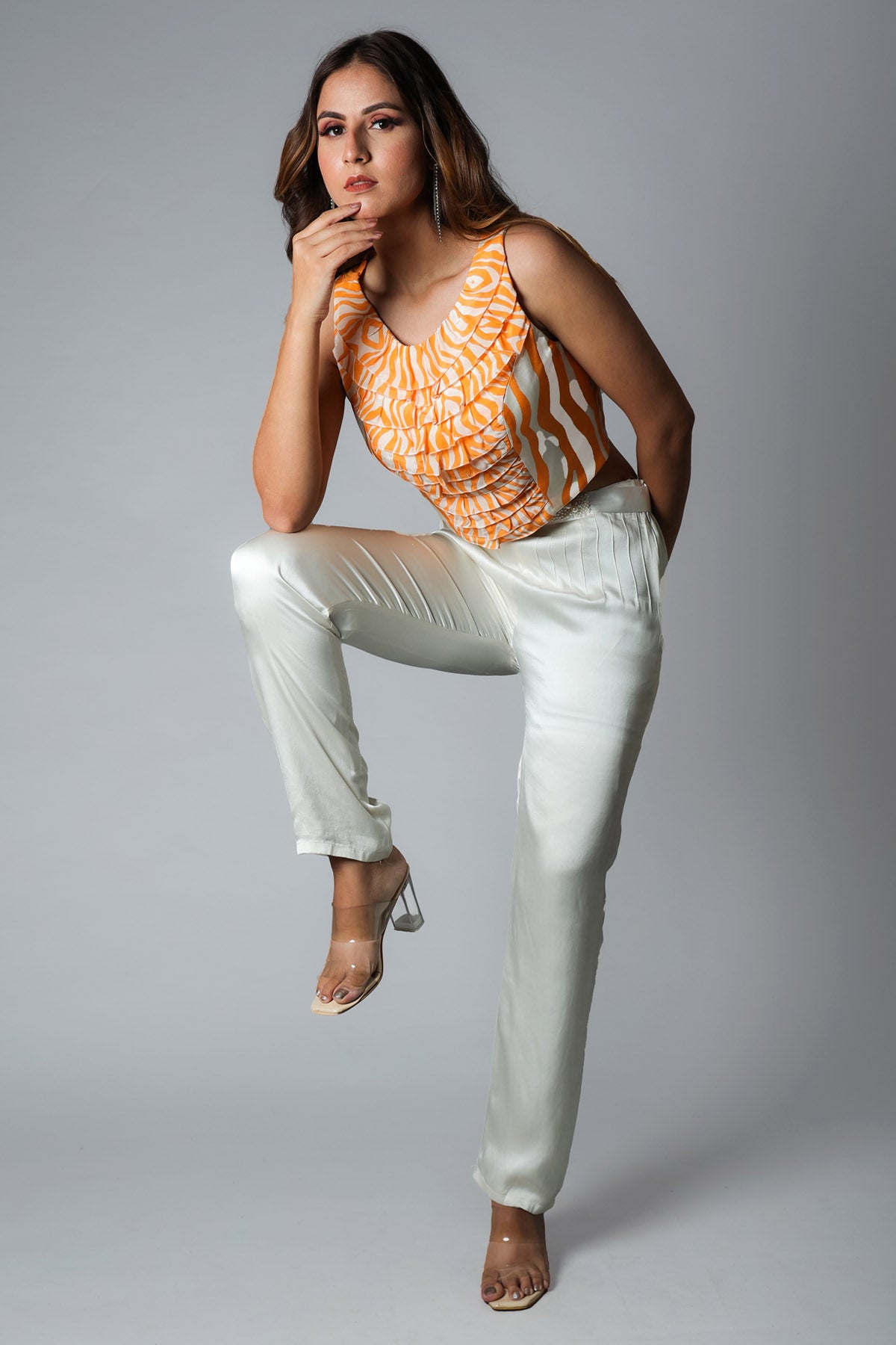 Yellow Zebra Printed Top