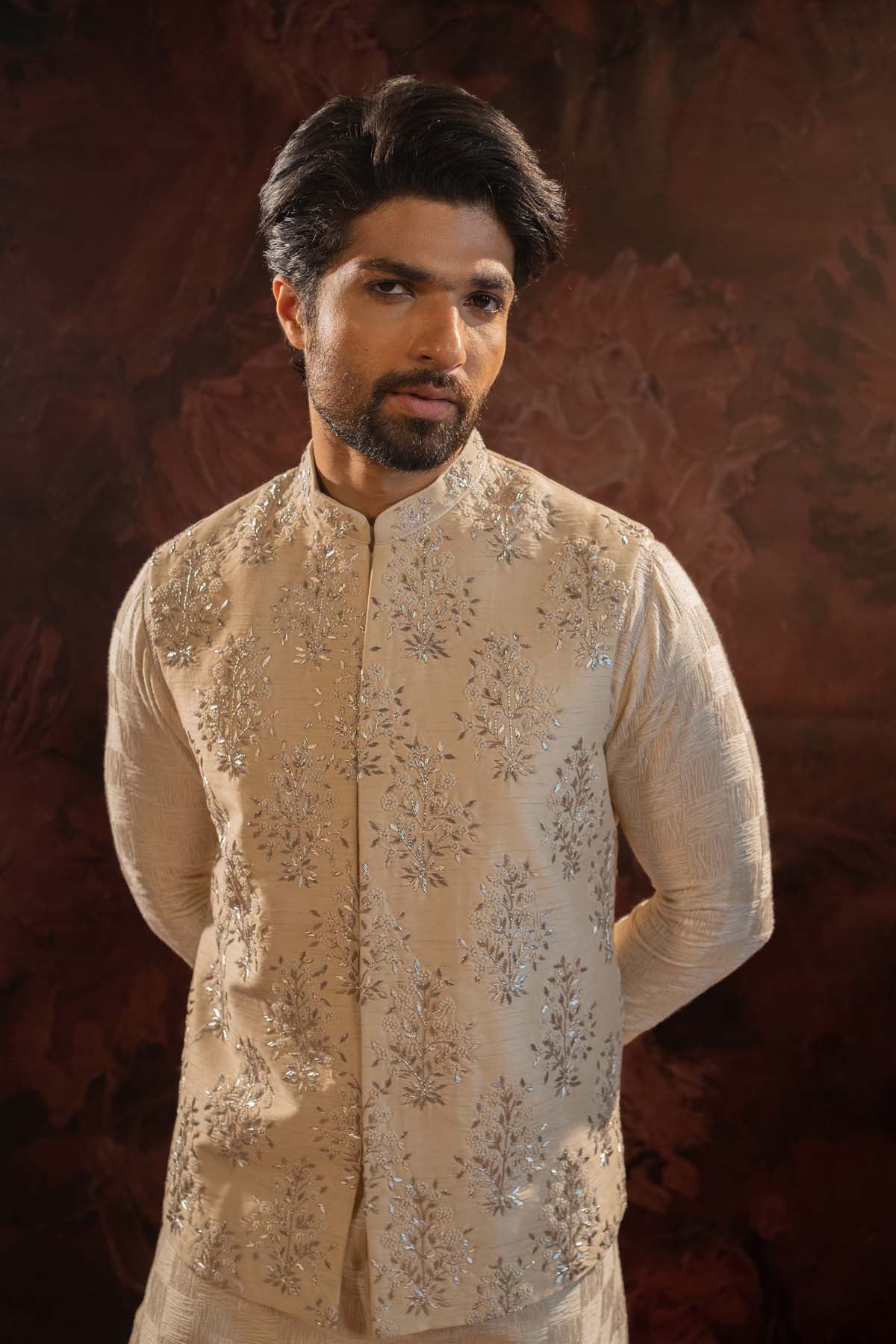 Zardosi Floral Jacket & Kurta Set