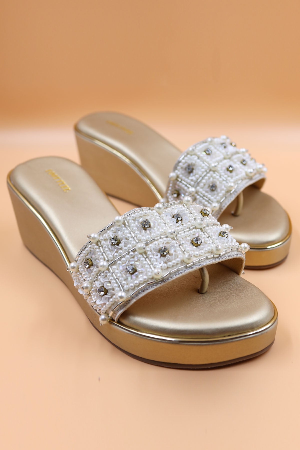 Zardosi Gold Embellished Wedges