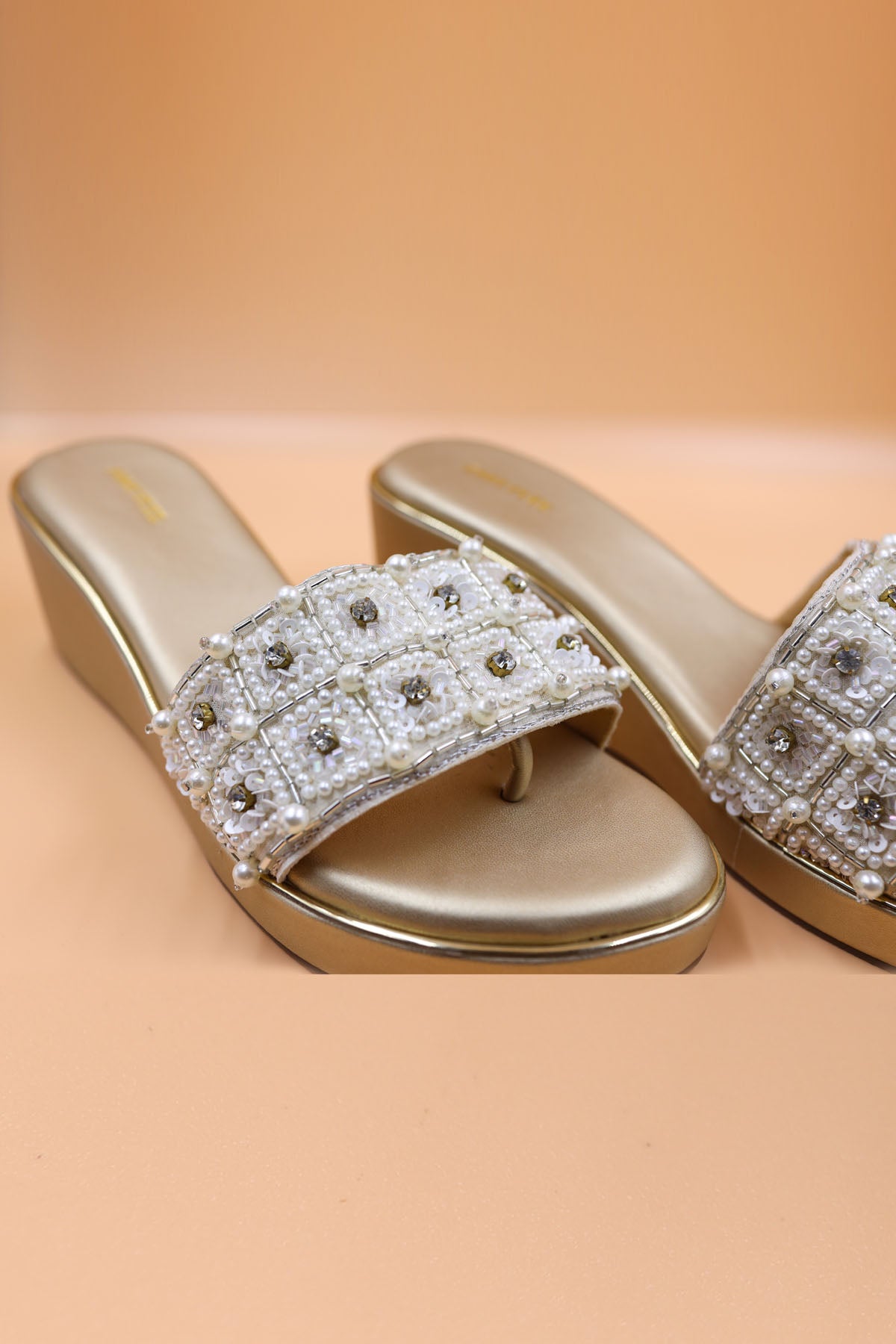 Zardosi Gold Embellished Wedges