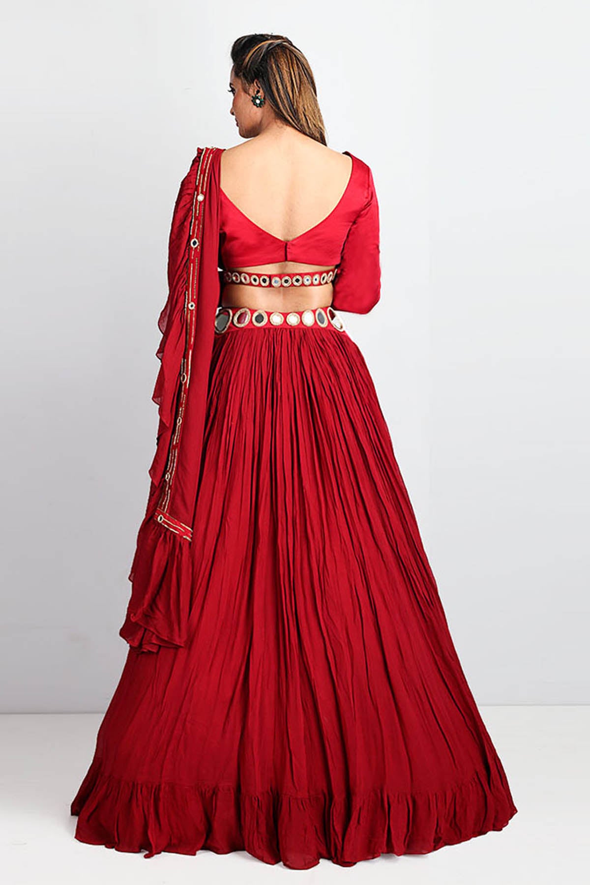 Mirror & Sequined Lehenga Set