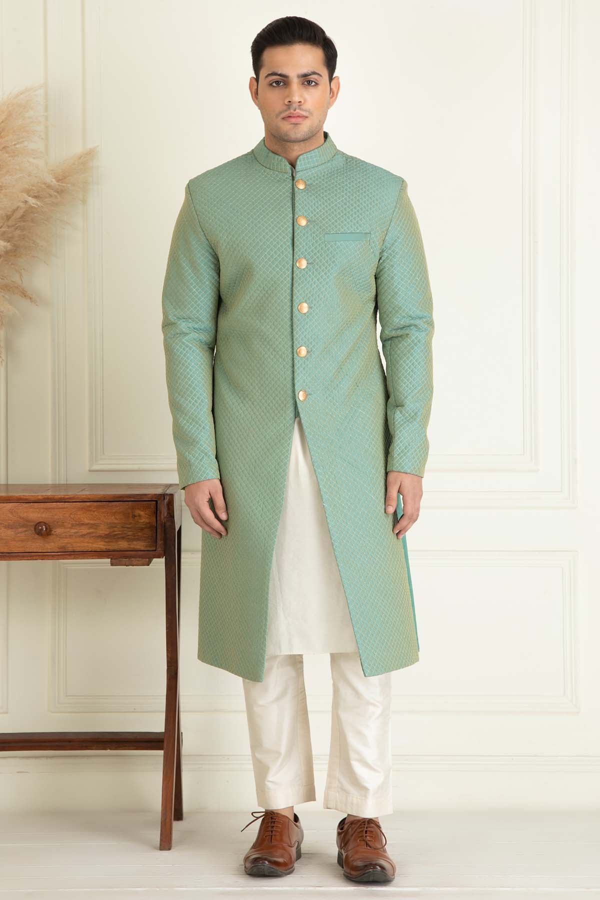 Zardozi Silk Sherwani Set