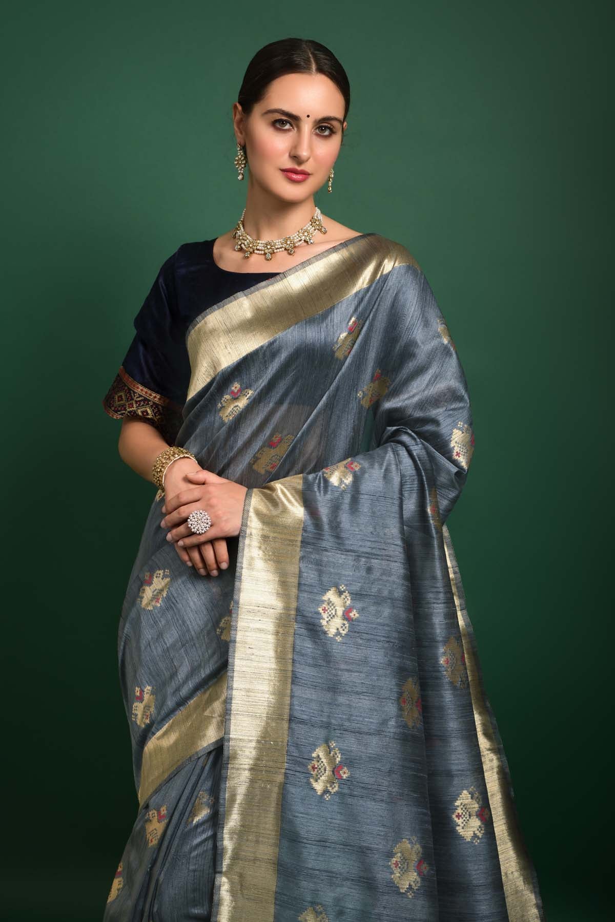 Zari Woven Tussar Silk Saree