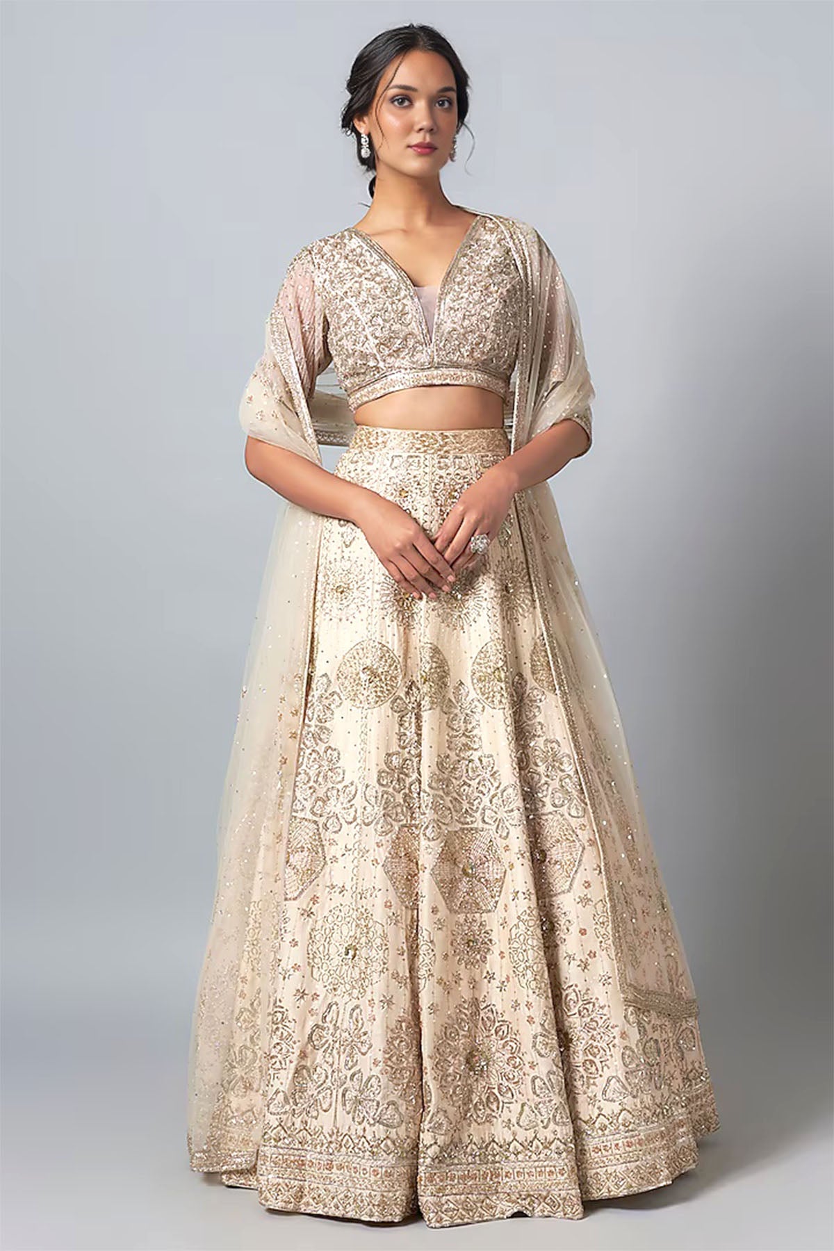 Buy Zardozi Embroidered Lehenga Set by Shlok Design for women online at ScrollnShops