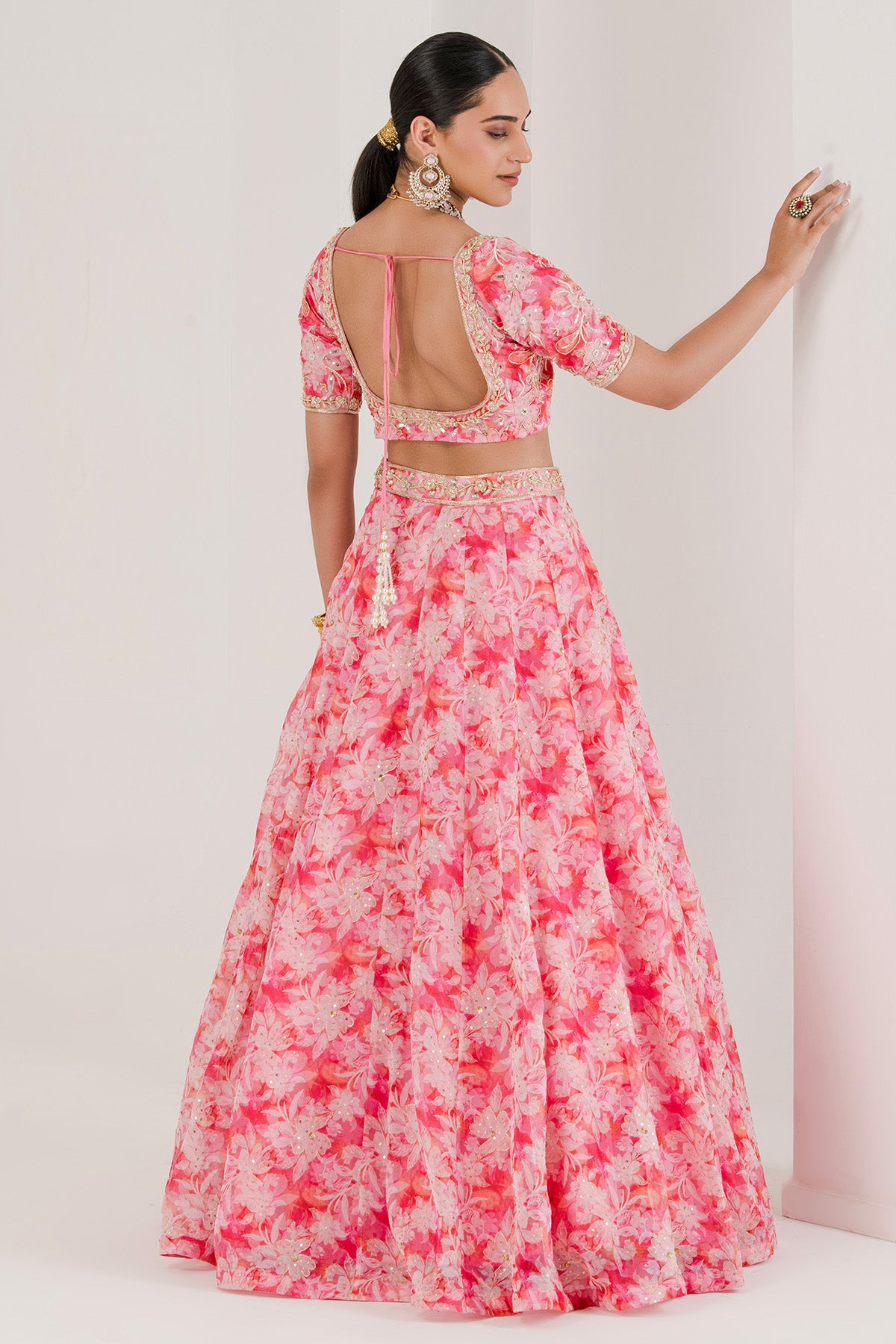 Zardozi Work Pink Lehenga Set