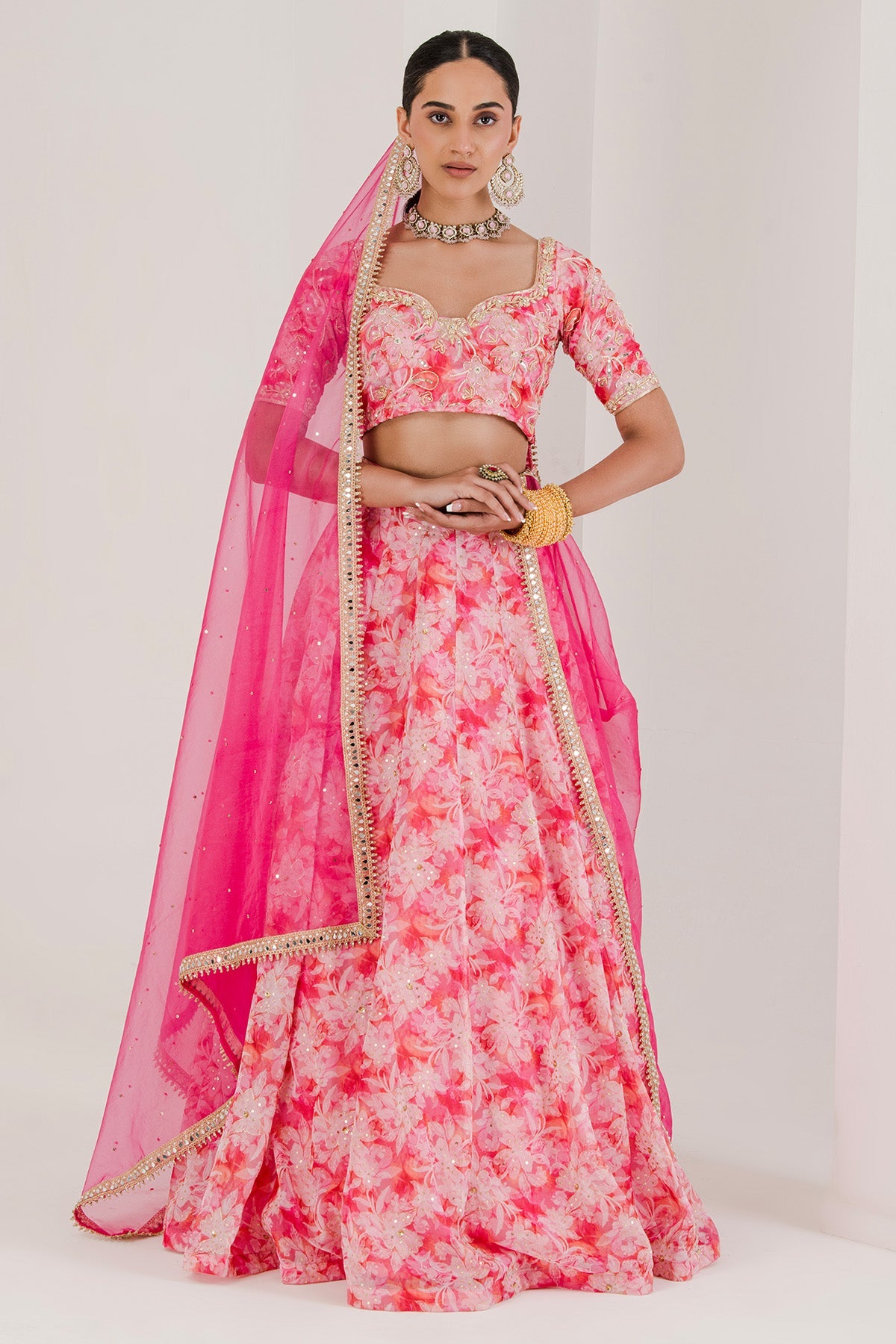Buy Zardozi Work Pink Lehenga Set by The Maive for women online at ScrollnShops