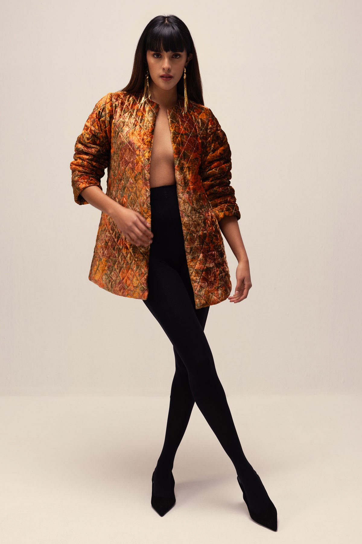 Zari Quilted Velvet Jacket