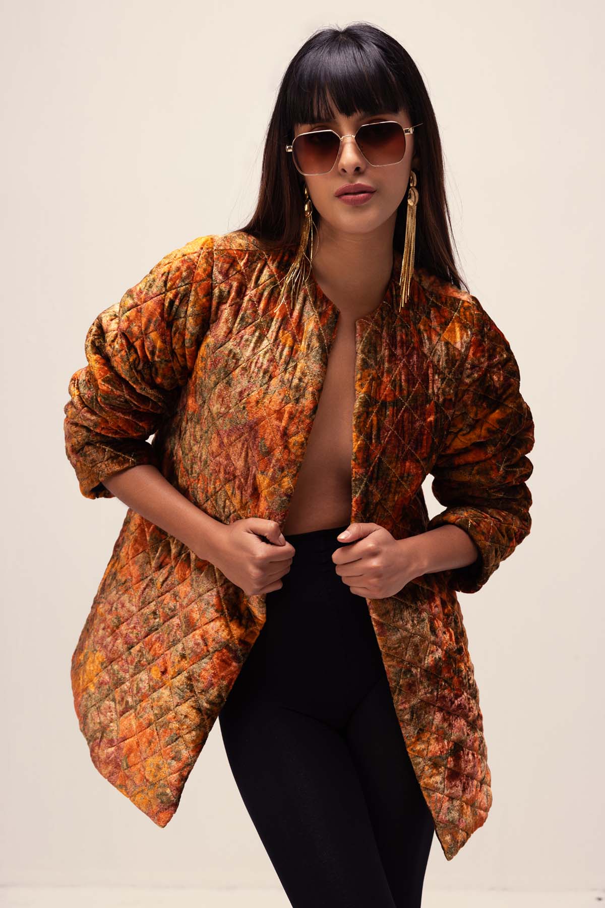 Zari Quilted Velvet Jacket