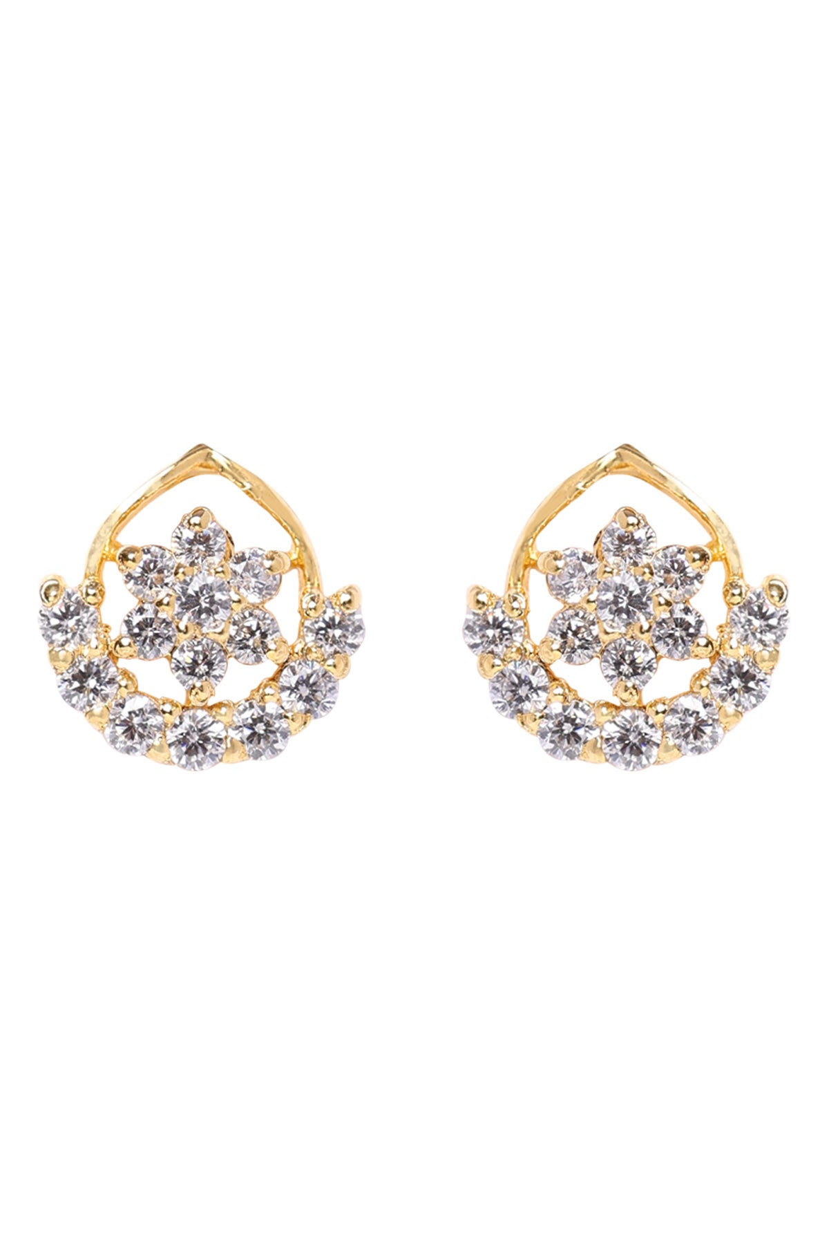 Zirconia Gold Finish Earrings