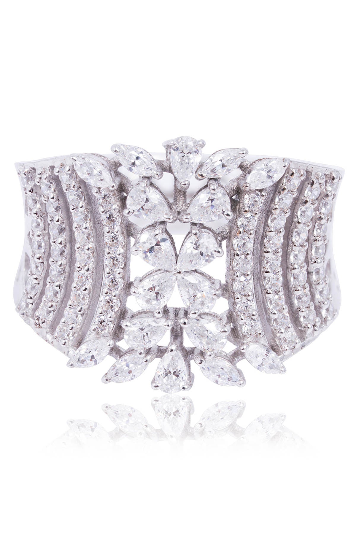 Zirconia Stone Curve Ring