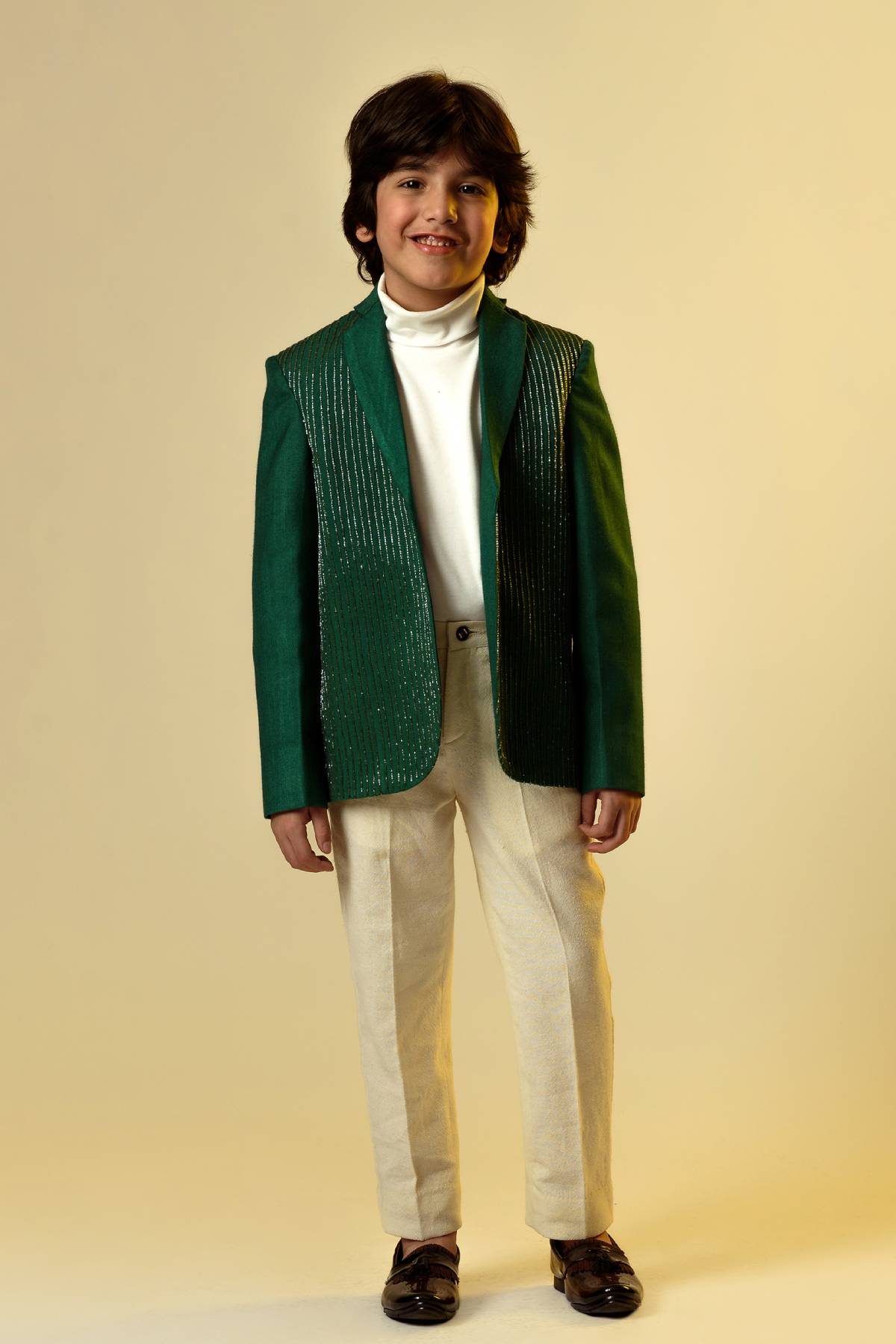 Green Organic Cotton with Embroidered Pants