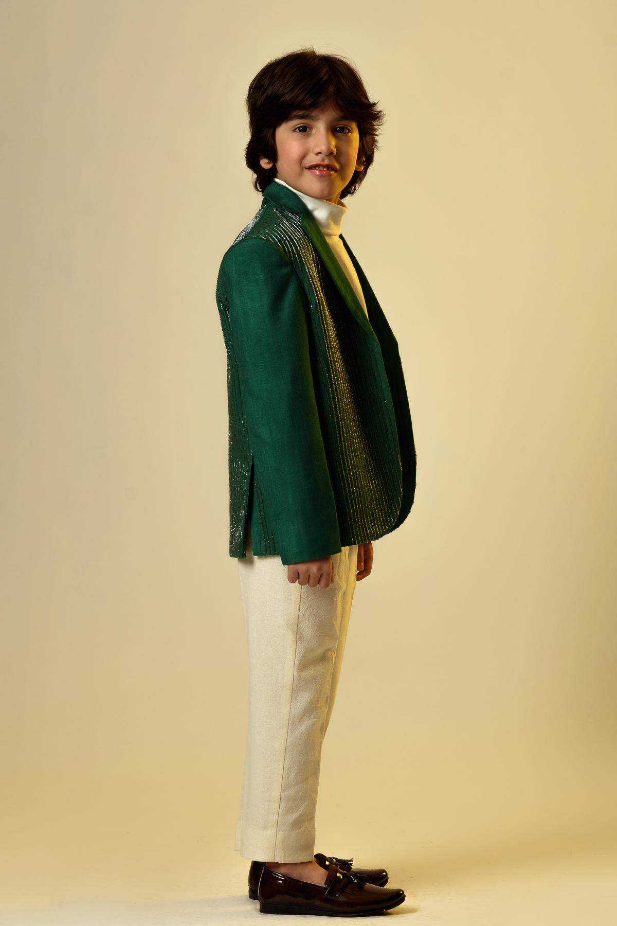 Green Organic Cotton with Embroidered Pants