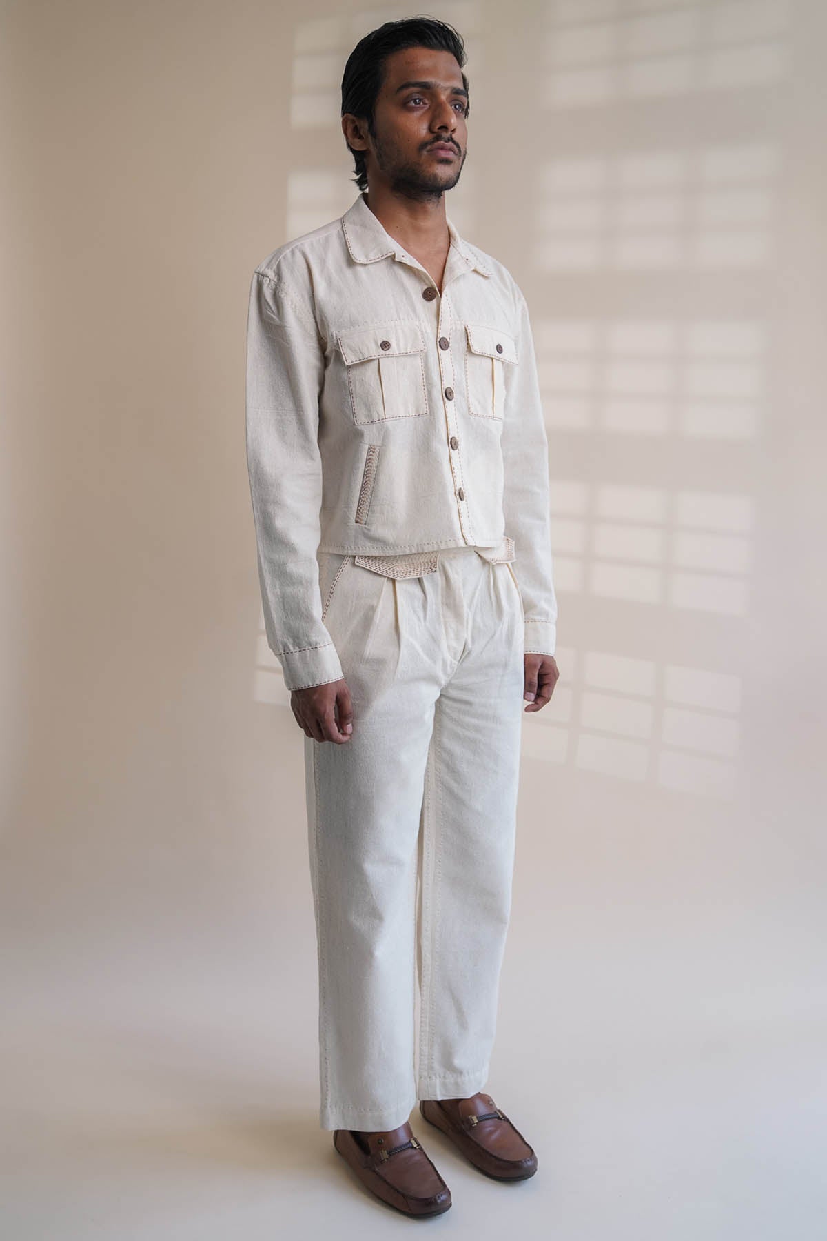 100% cotton Jacket Style Shirt