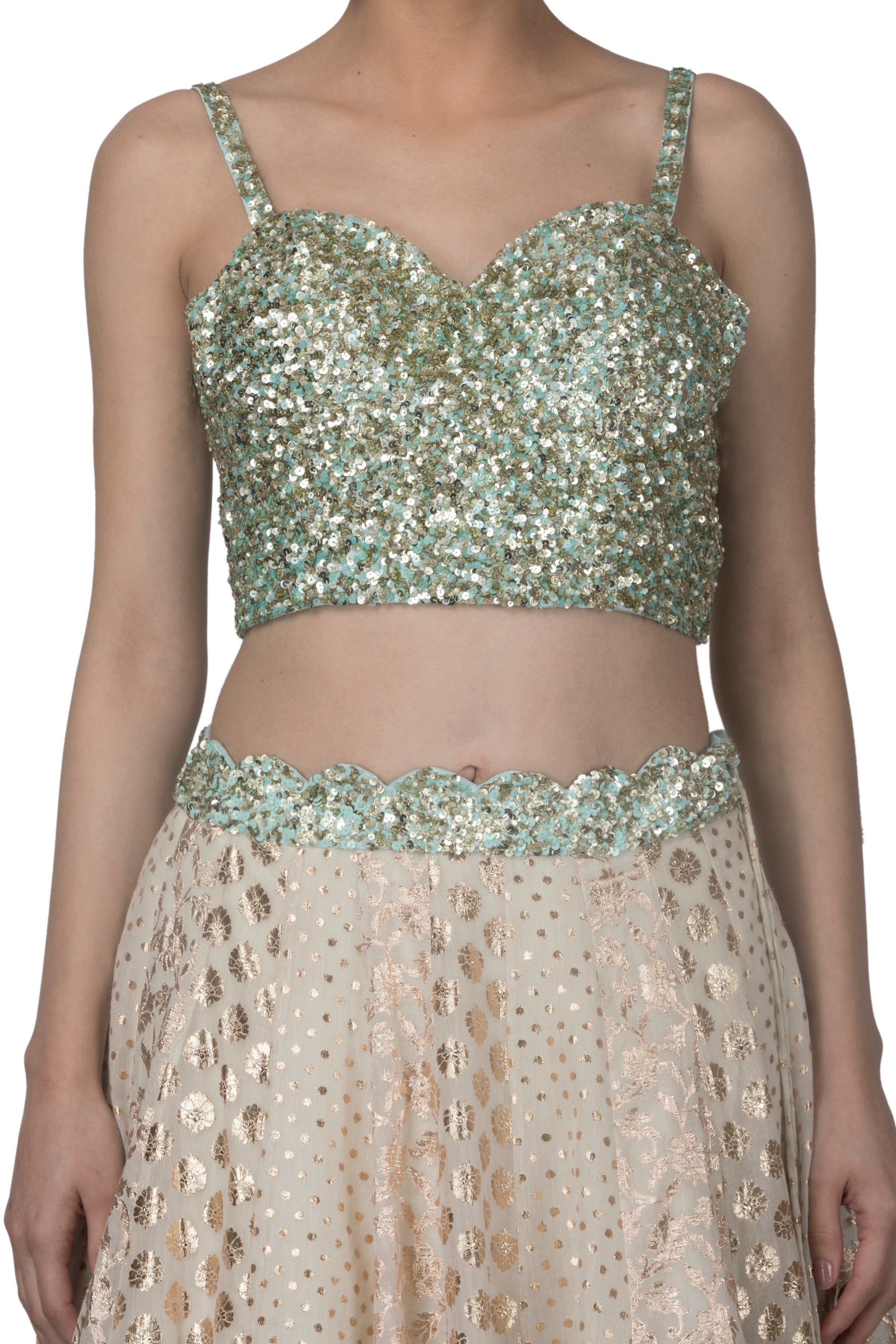 Sequins Work Ombre Lehenga Set