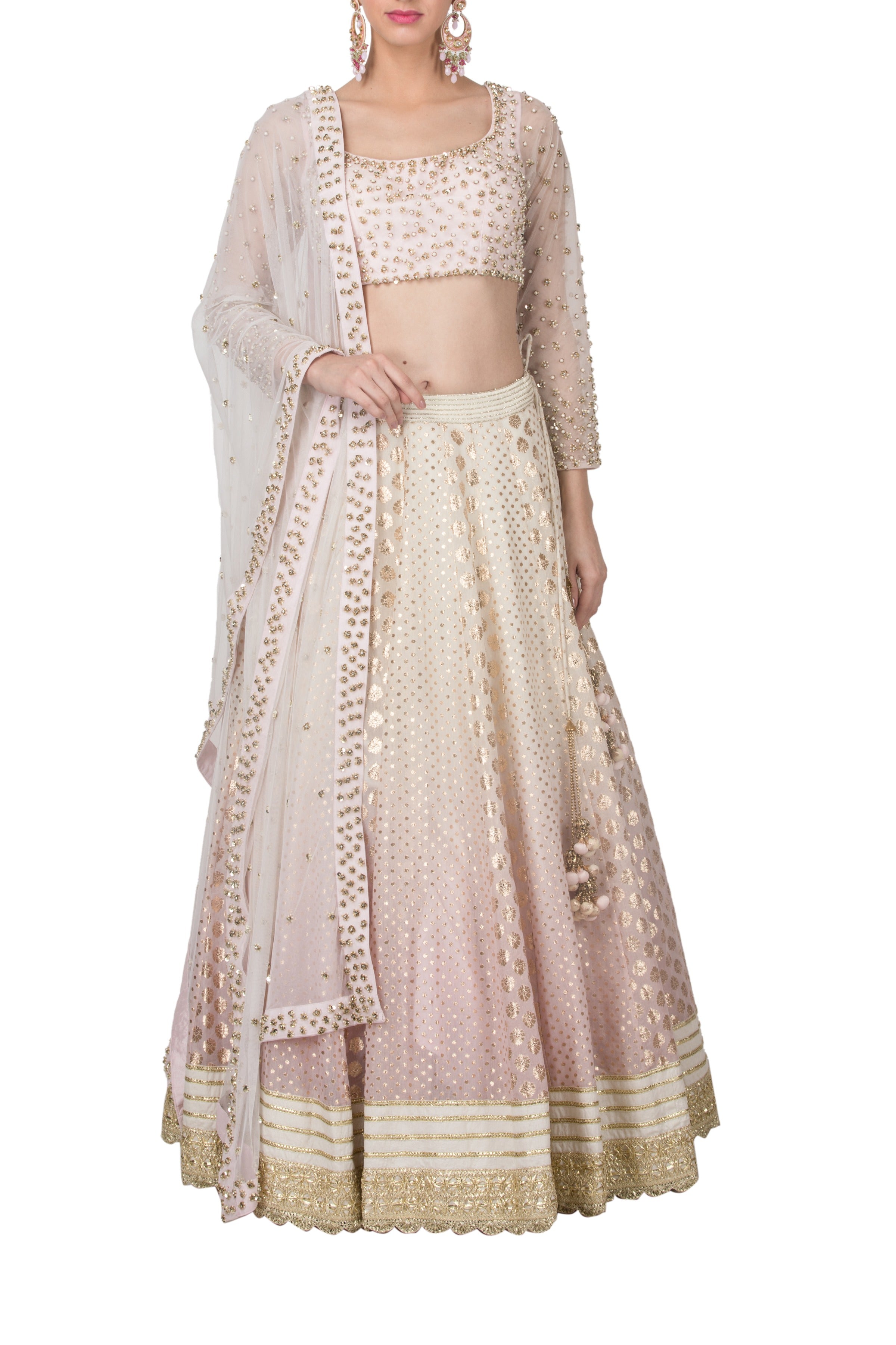 Sequins Work Ombre Lehenga Set