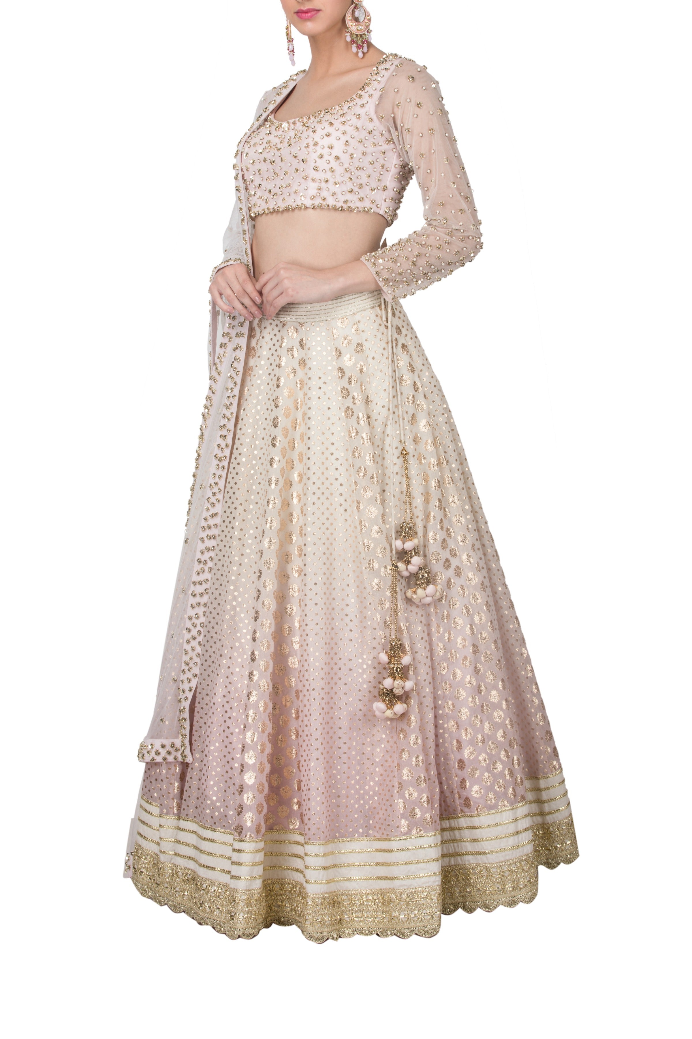 Sequins Work Ombre Lehenga Set