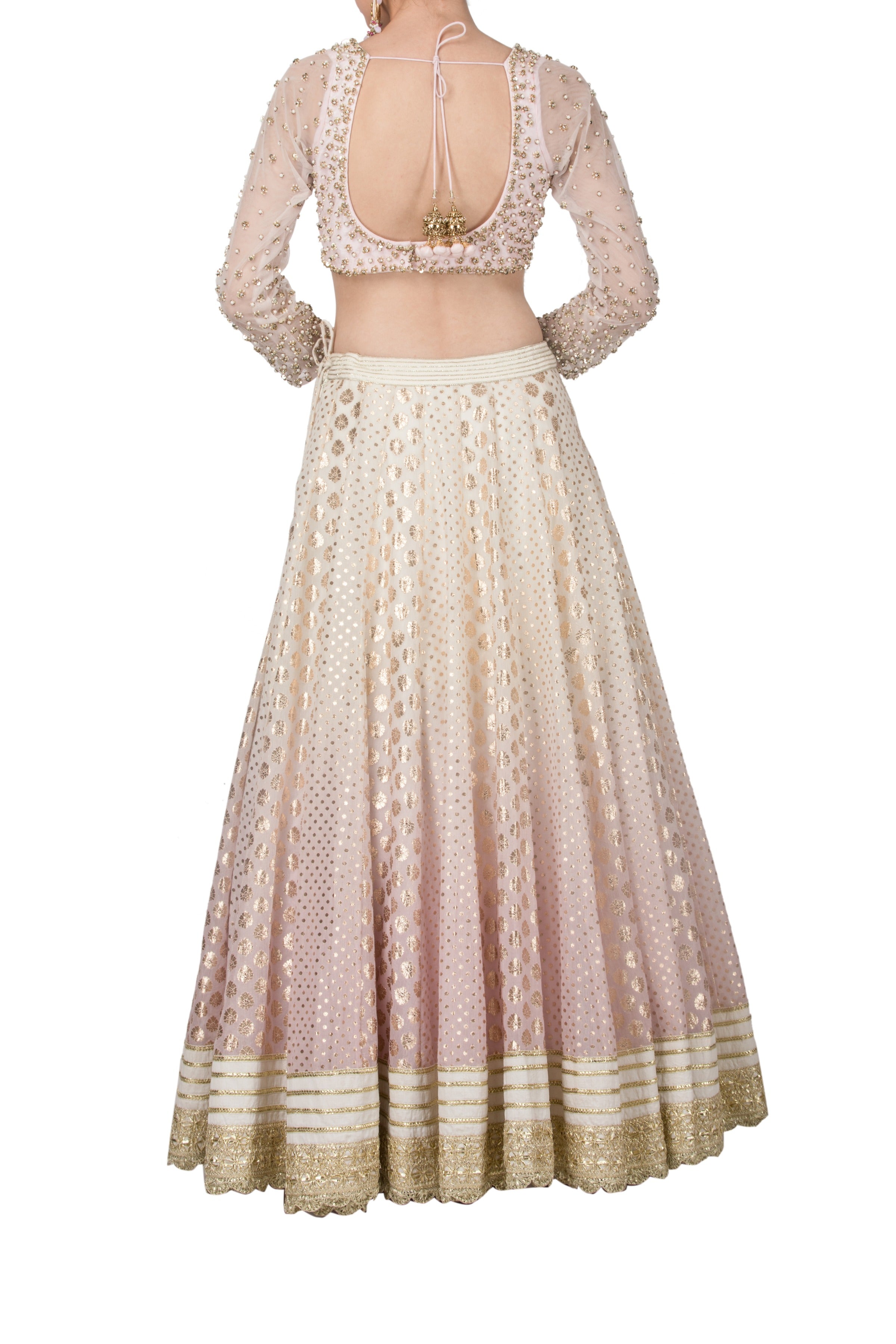 Sequins Work Ombre Lehenga Set