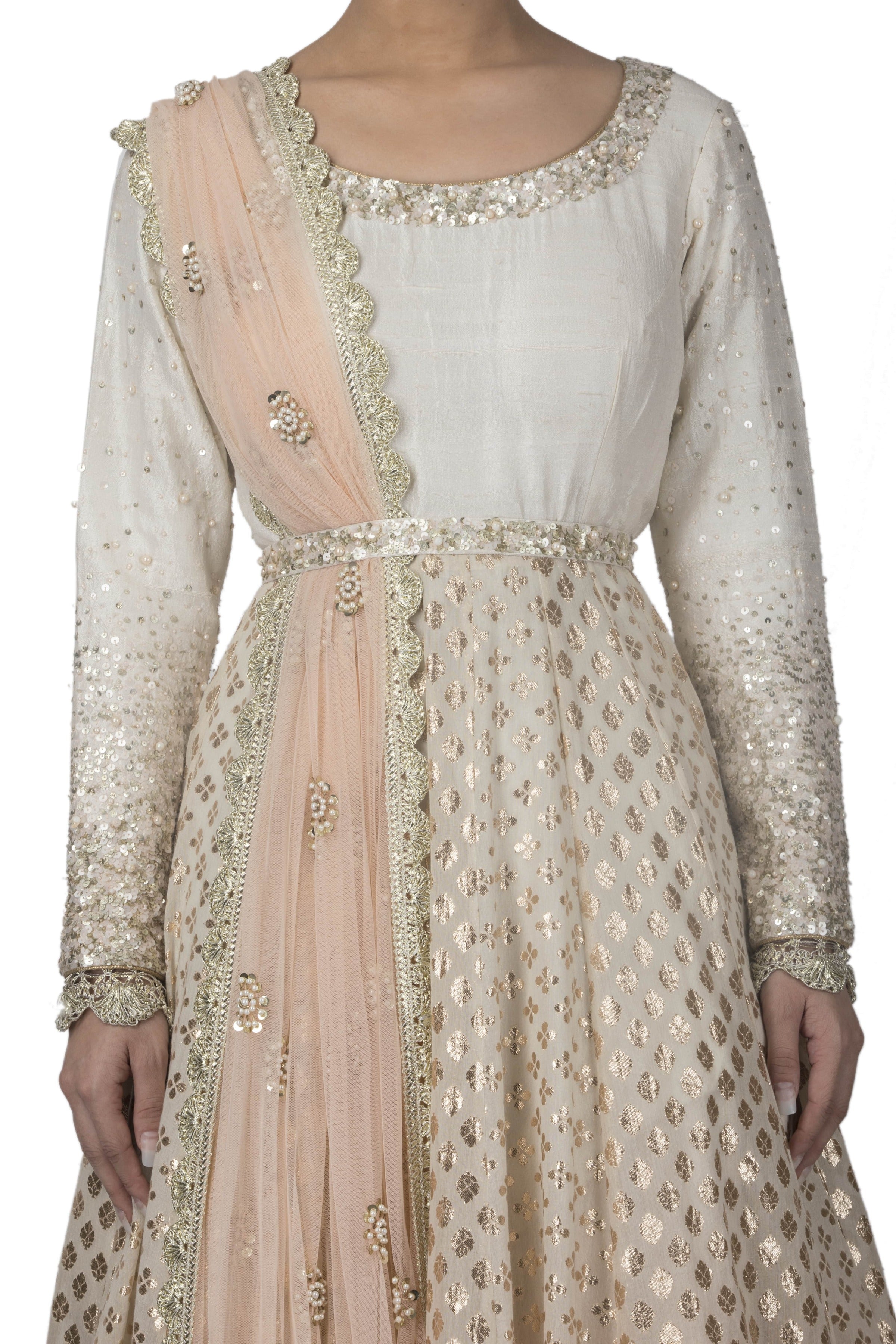 Embroidered Ombre Anarkali Set