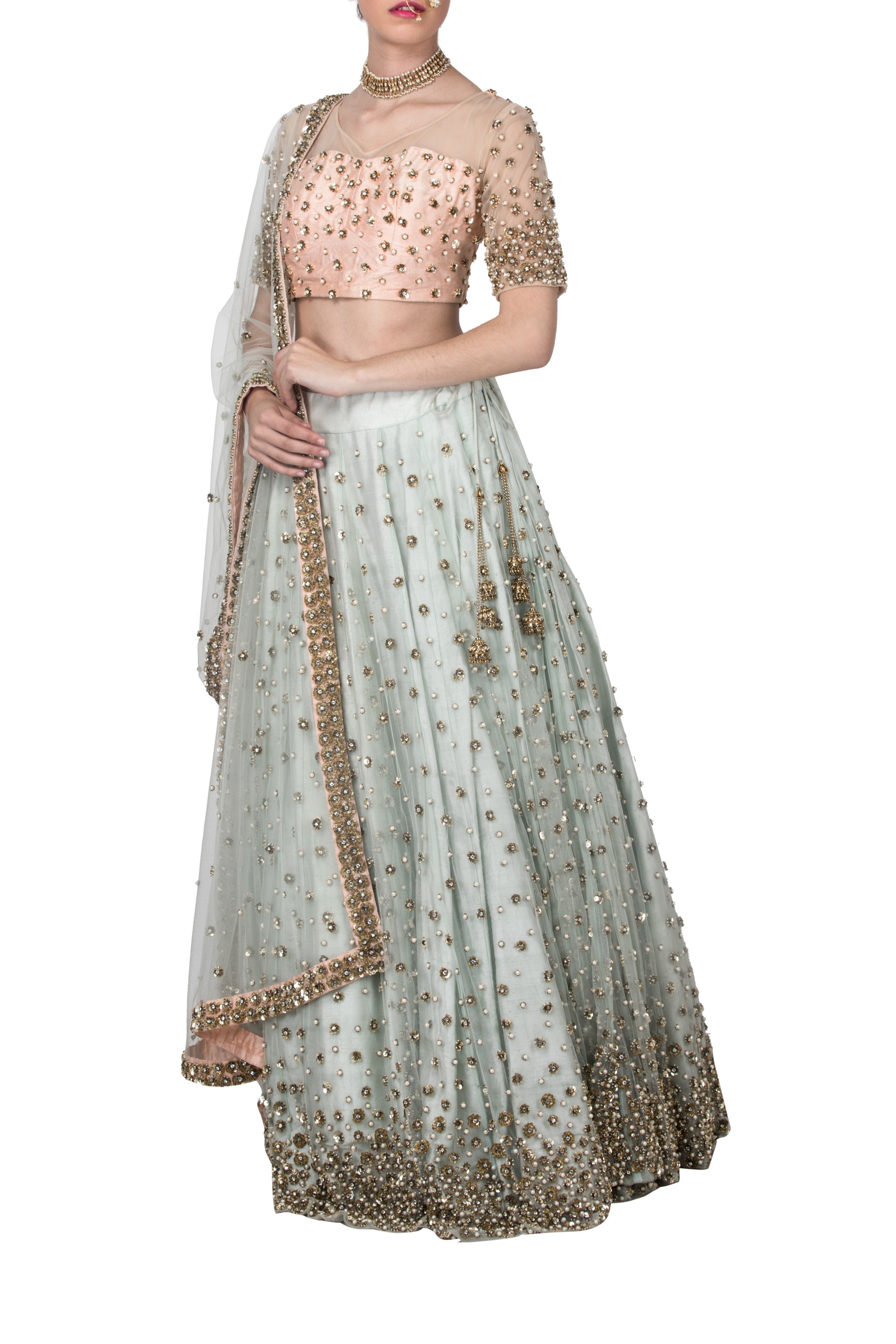 Sequins Embroidered Lehenga Set
