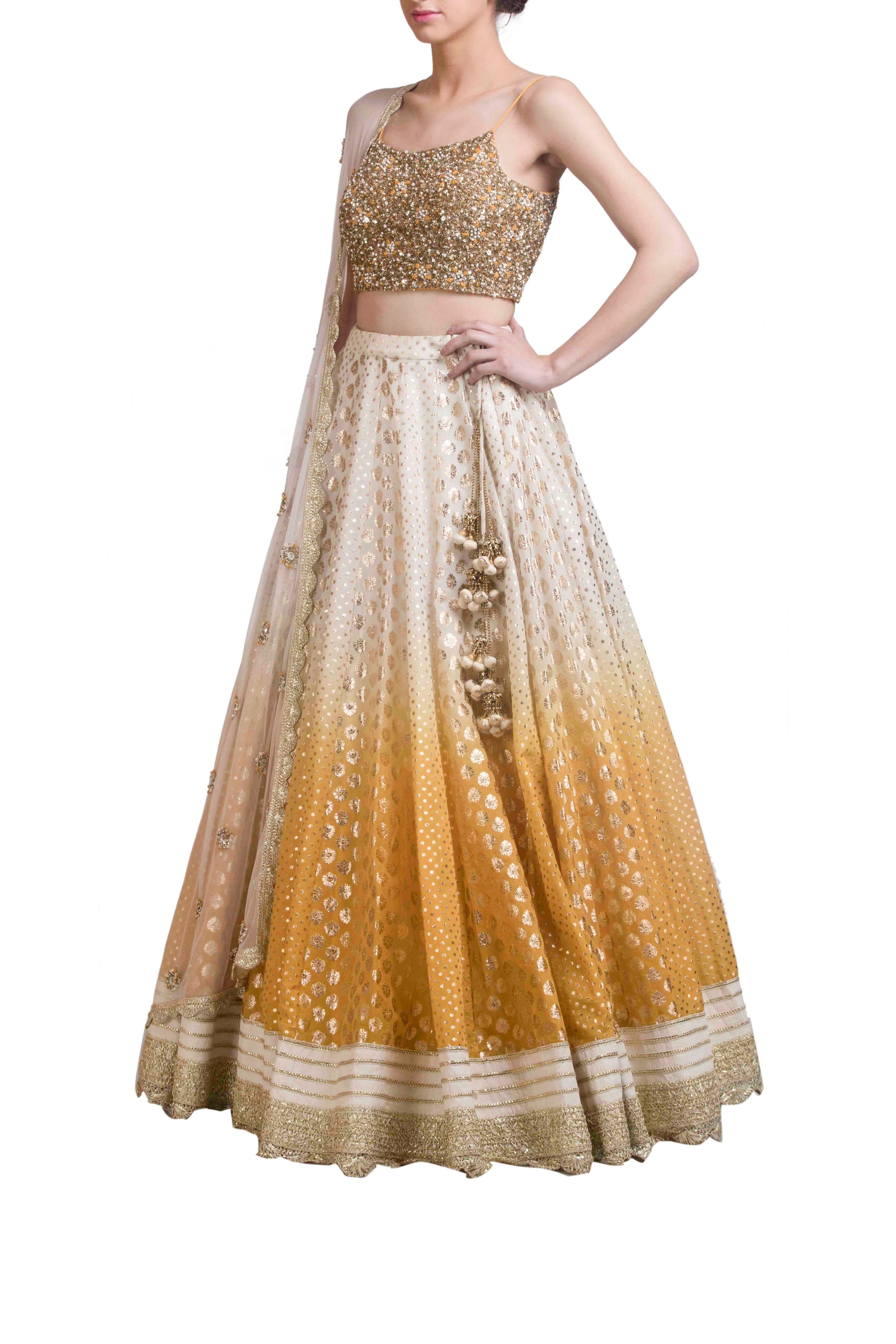 Ombre Sequins Work Lehenga Set